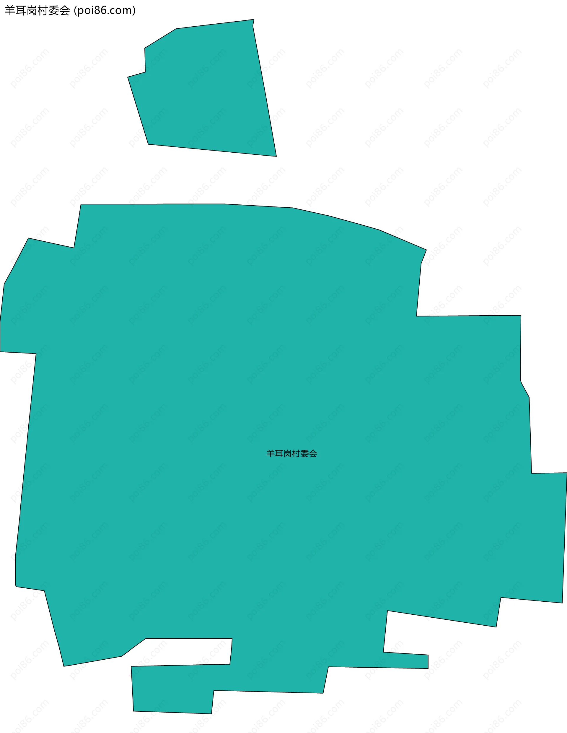 羊耳岗村委会边界地图