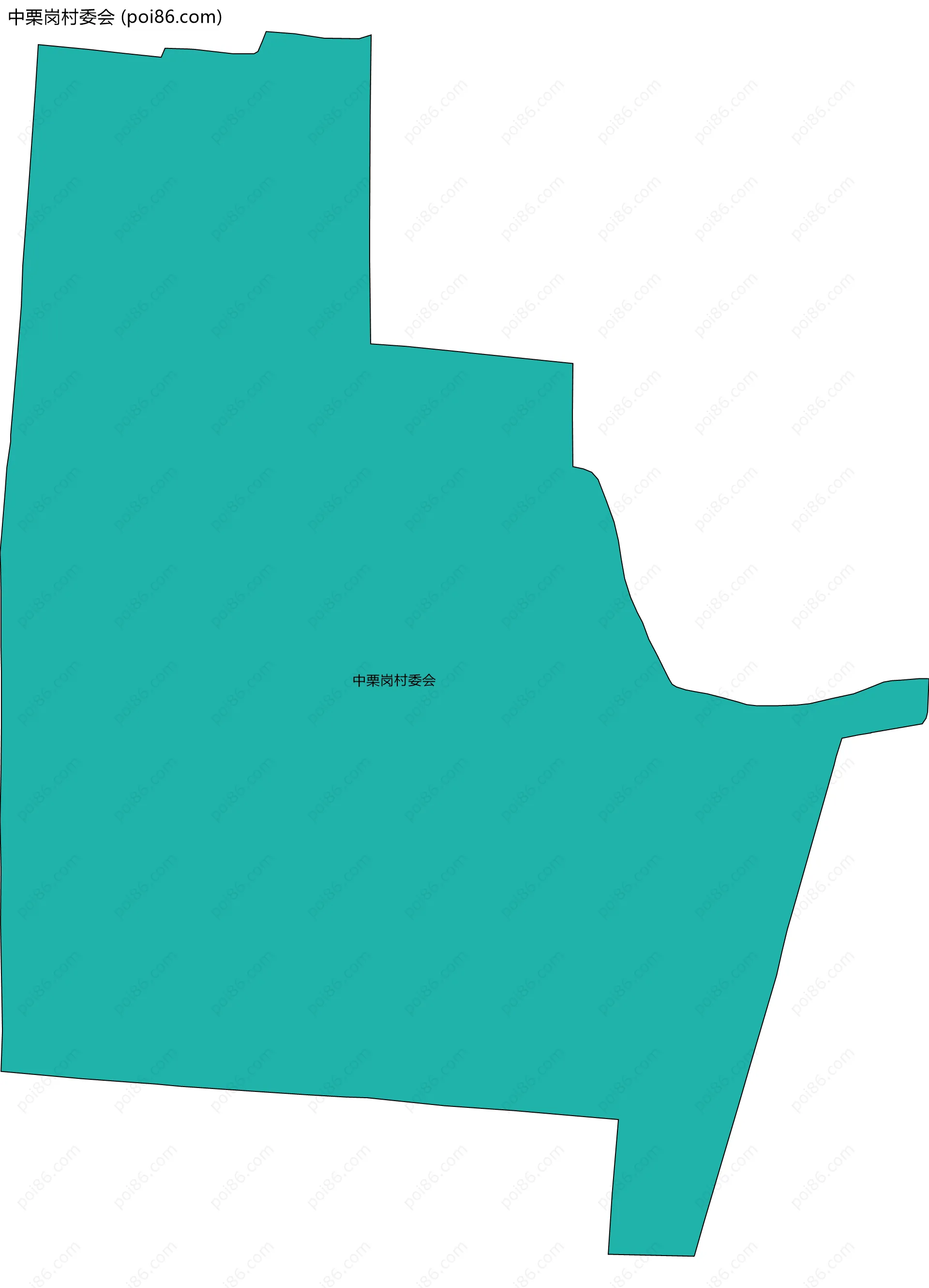 中栗岗村委会边界地图