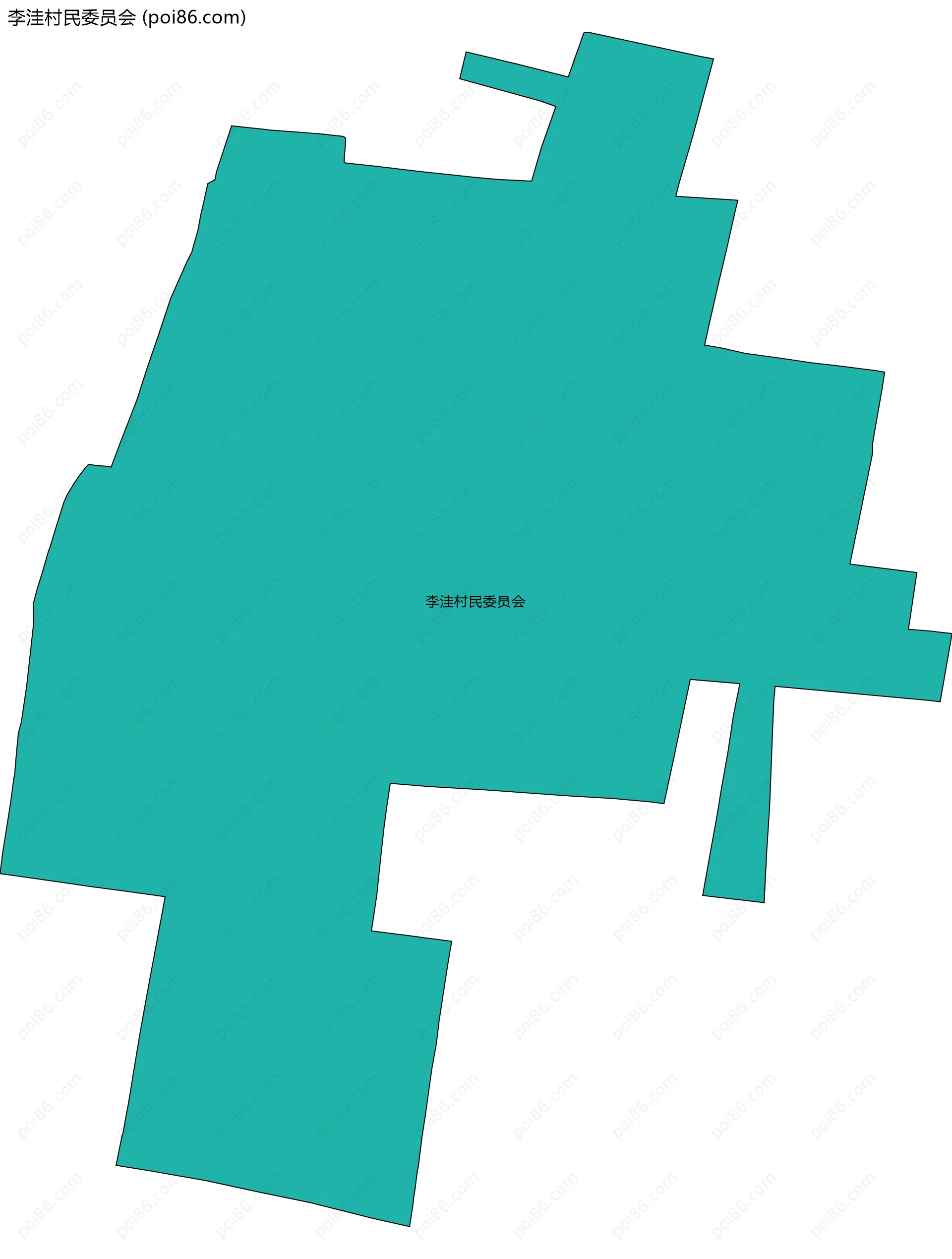 李洼村民委员会边界地图