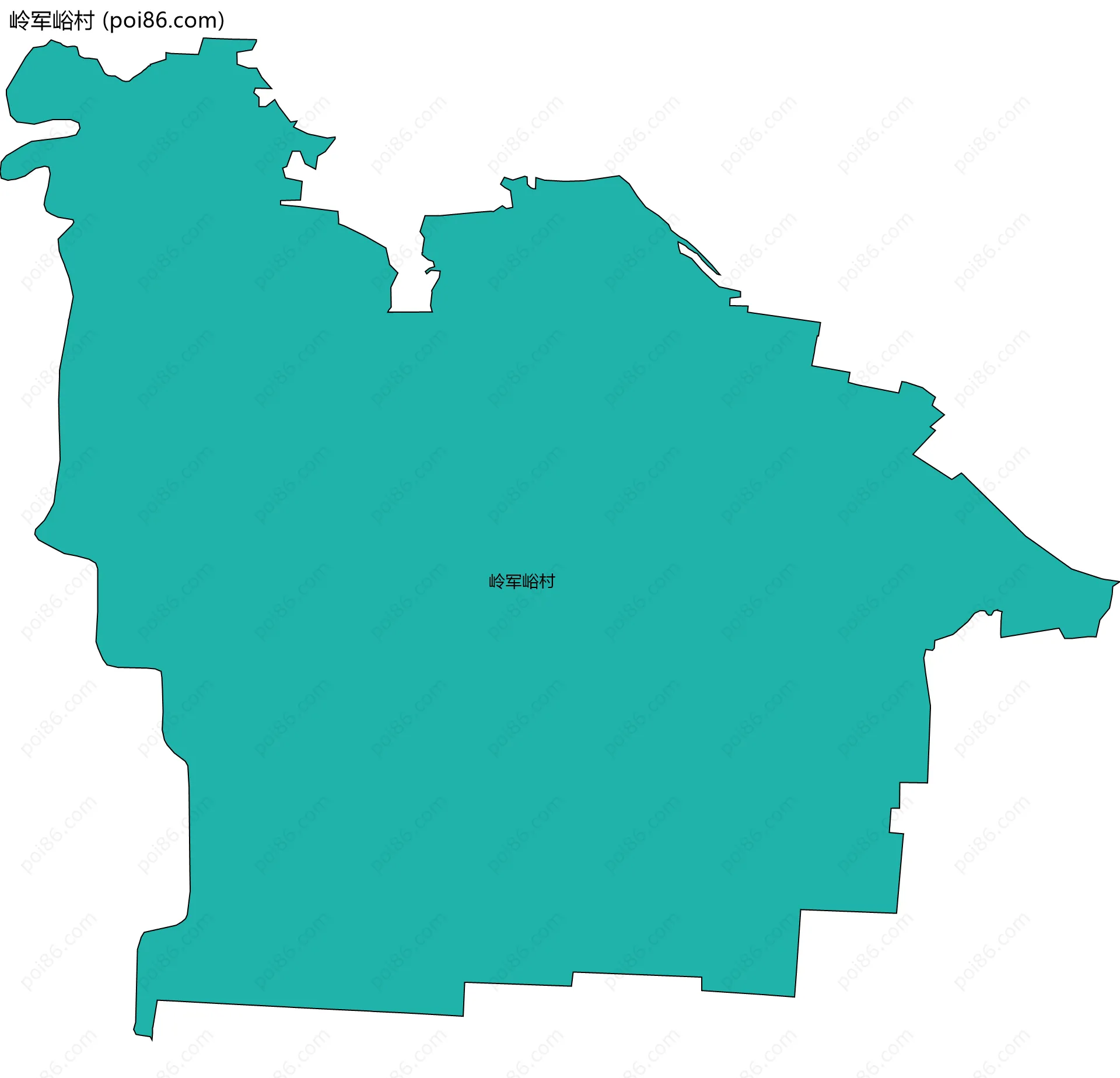 岭军峪村边界地图