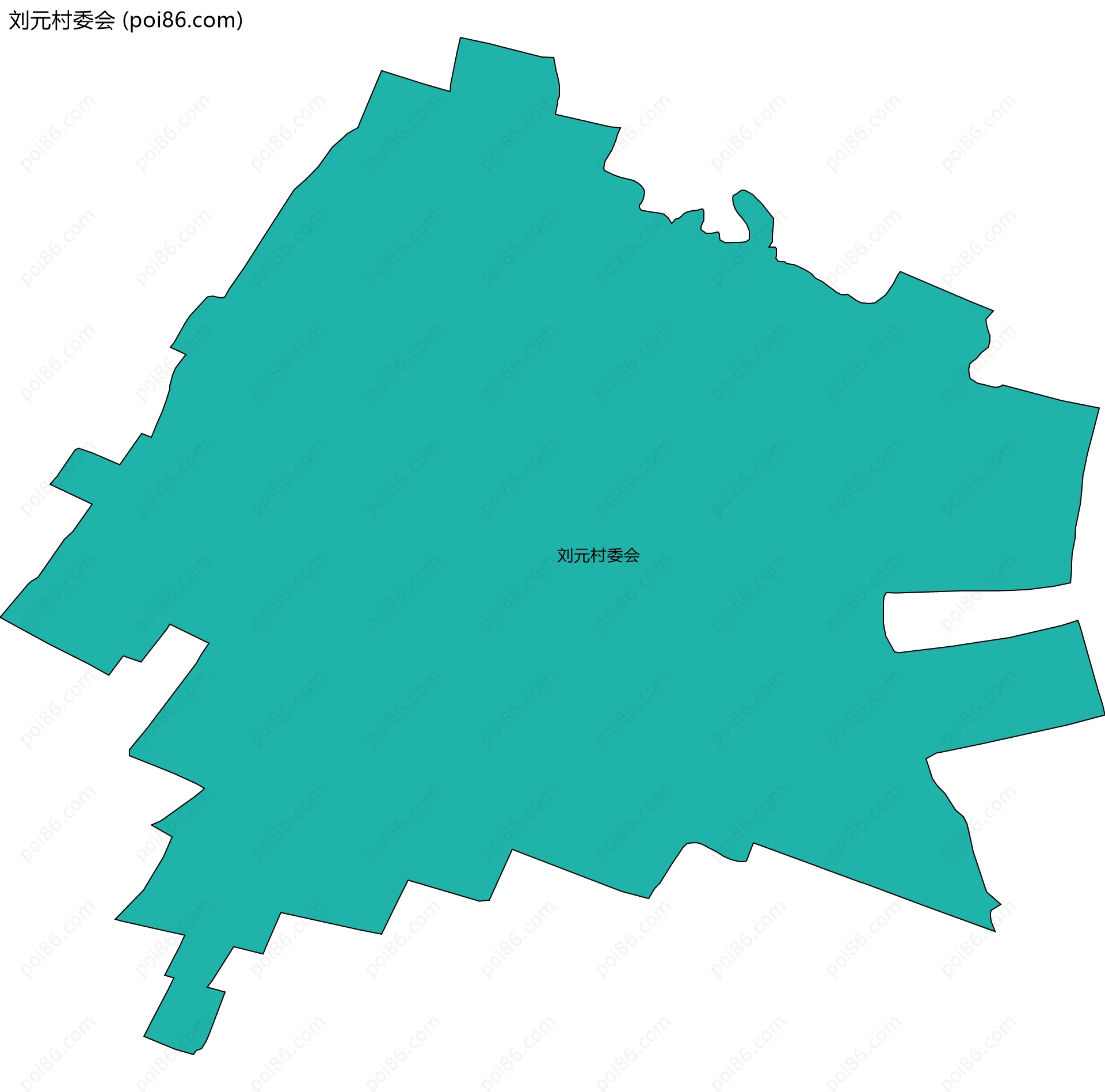刘元村委会边界地图