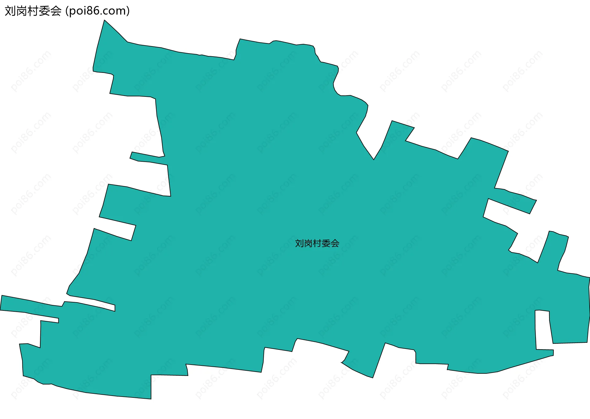 刘岗村委会边界地图
