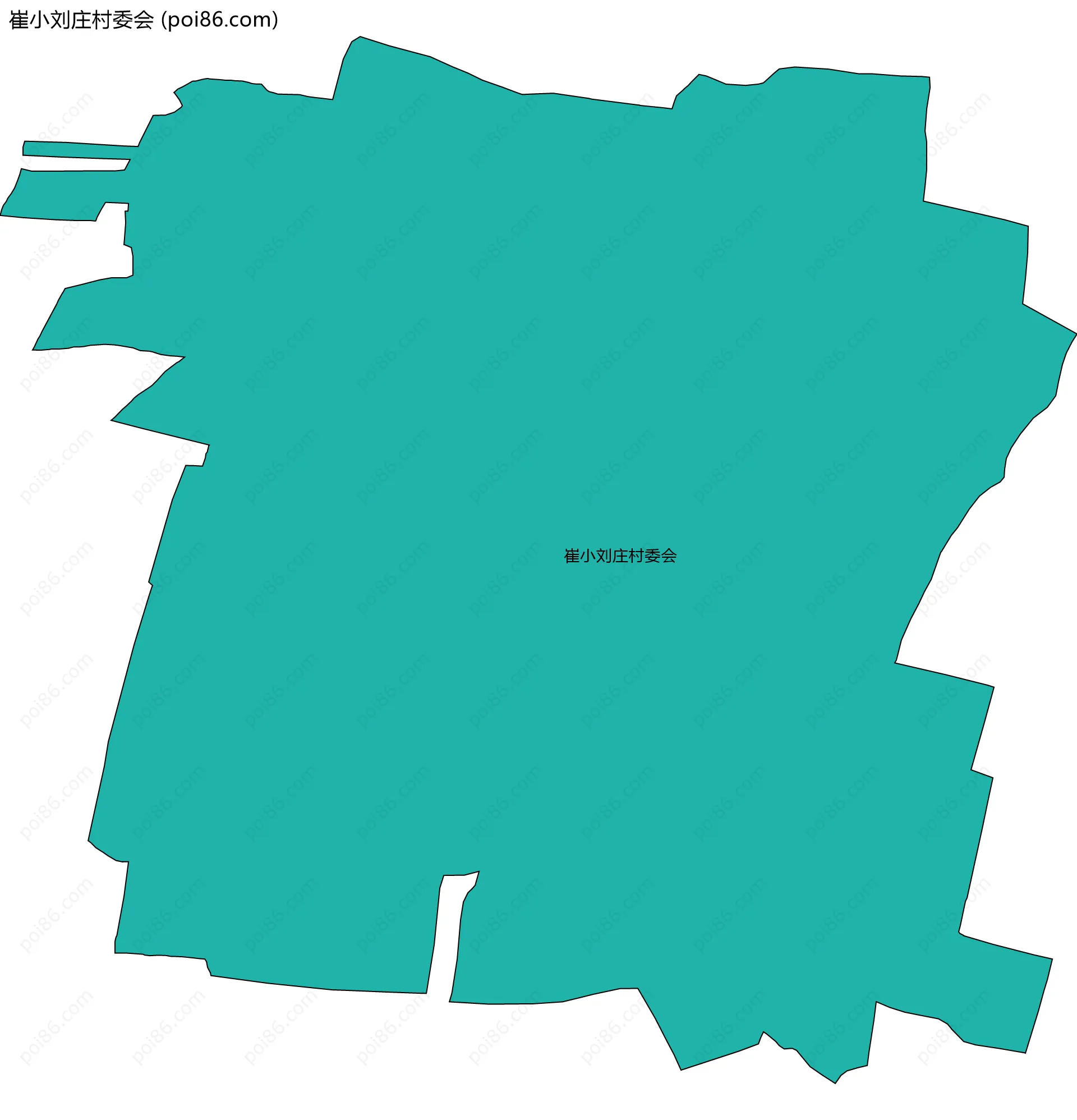 崔小刘庄村委会边界地图