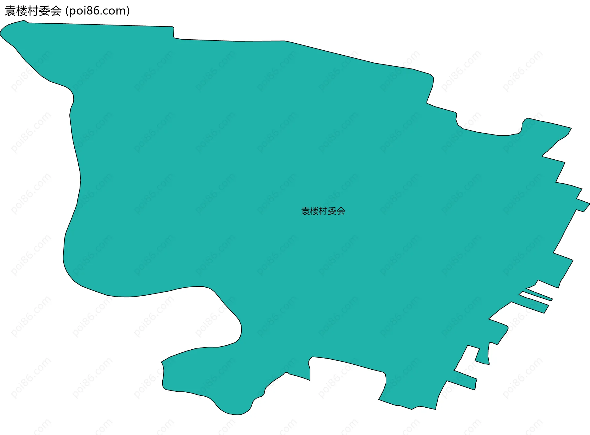 袁楼村委会边界地图