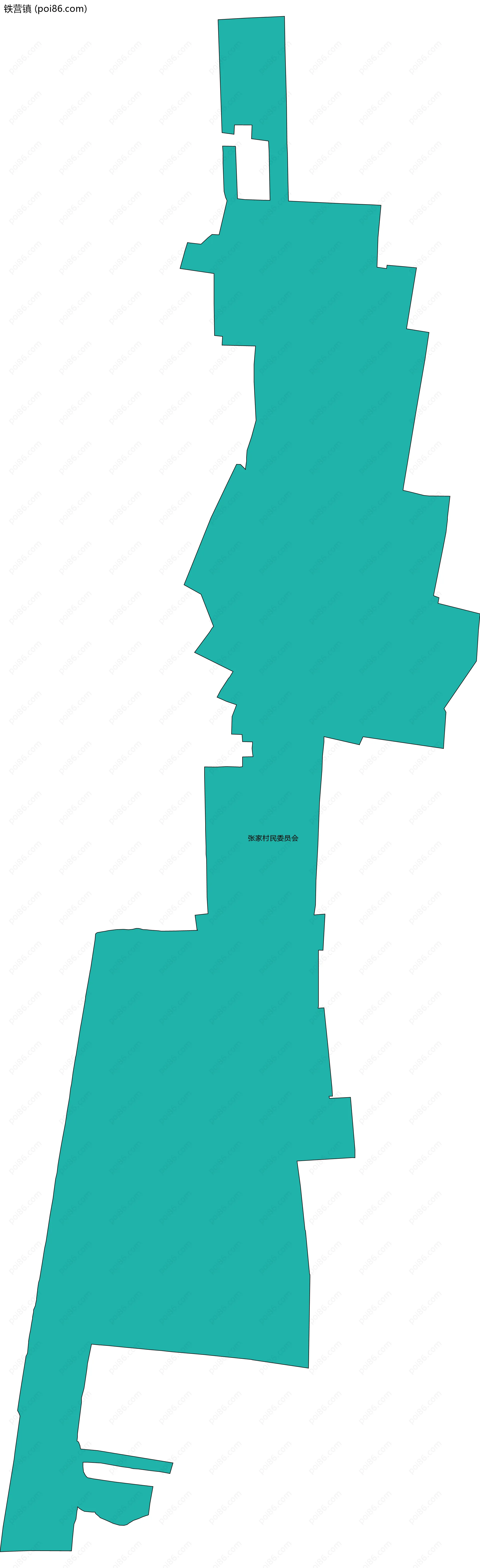 铁营镇边界地图(五级行政区划)