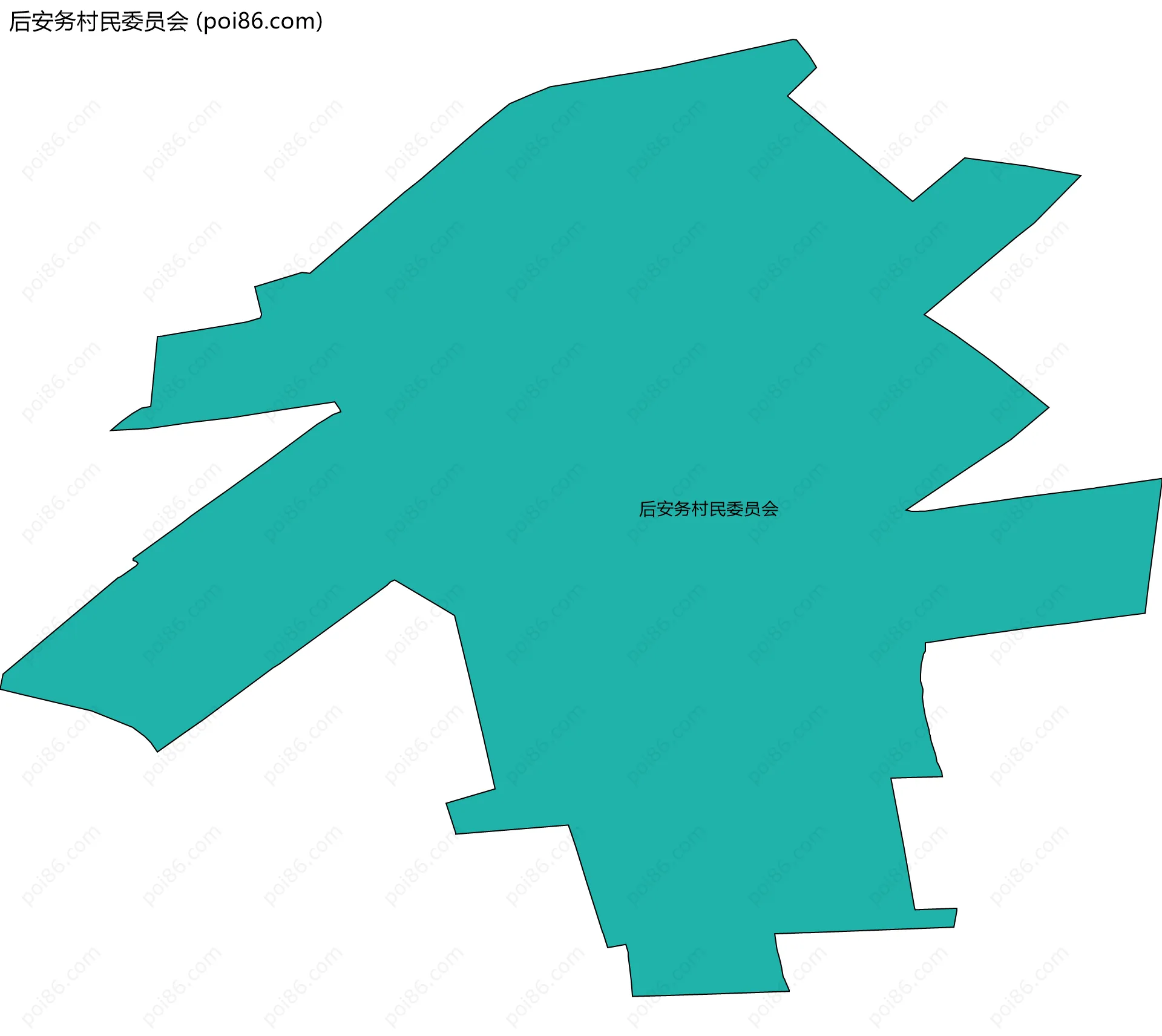 后安务村民委员会边界地图