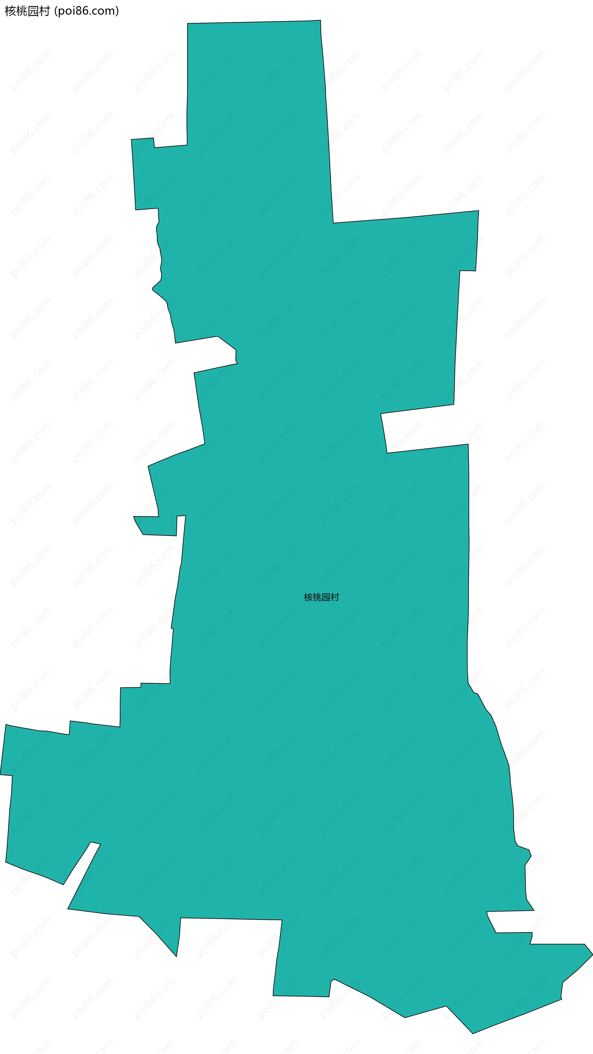 核桃园村边界地图