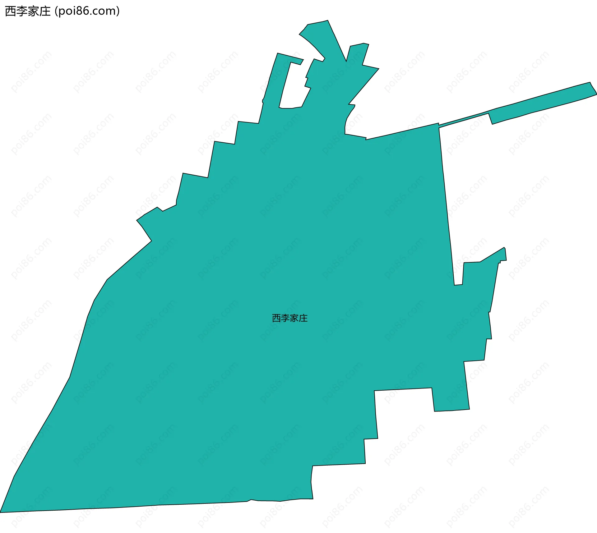 西李家庄边界地图