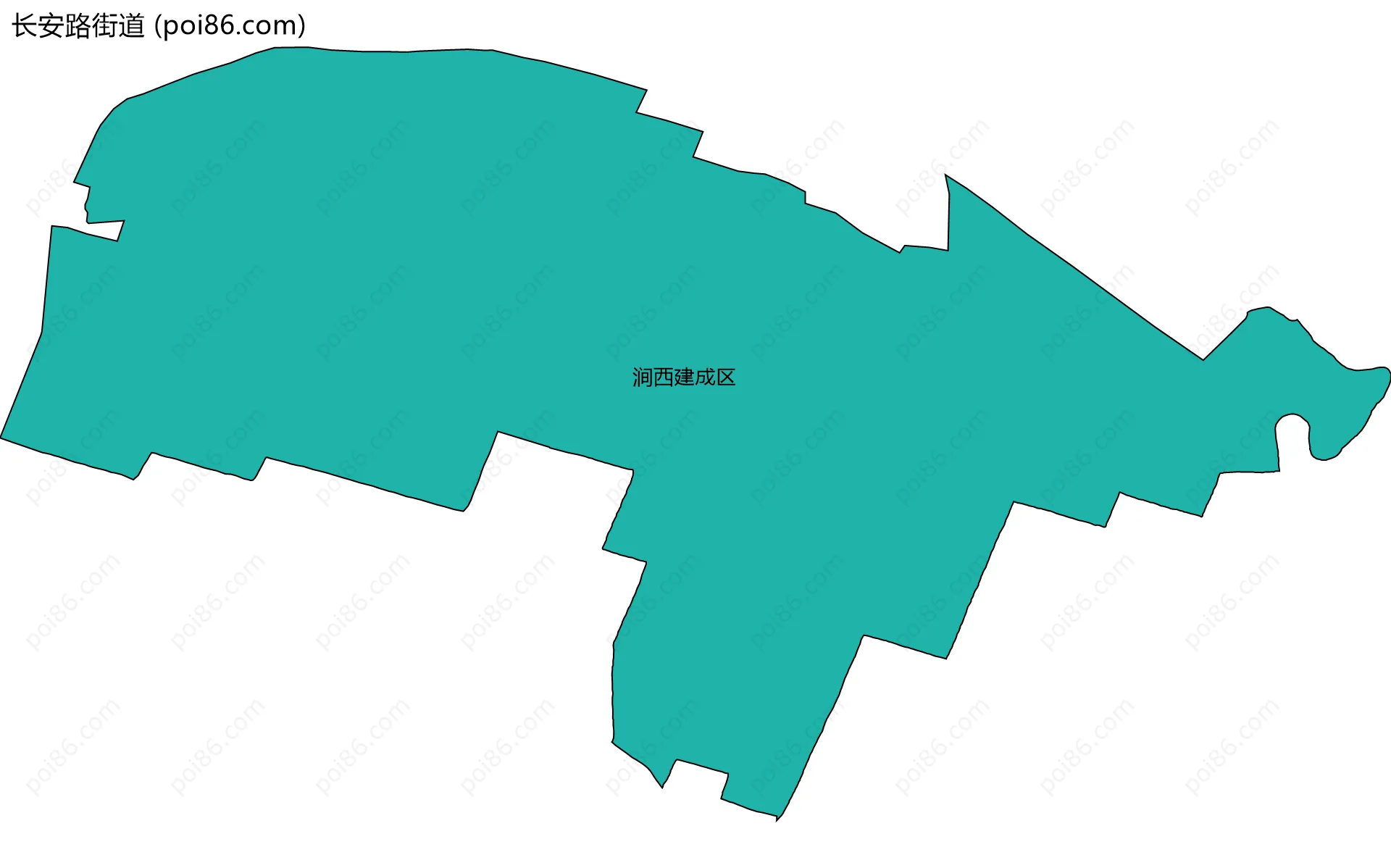 长安路街道边界地图(五级行政区划)