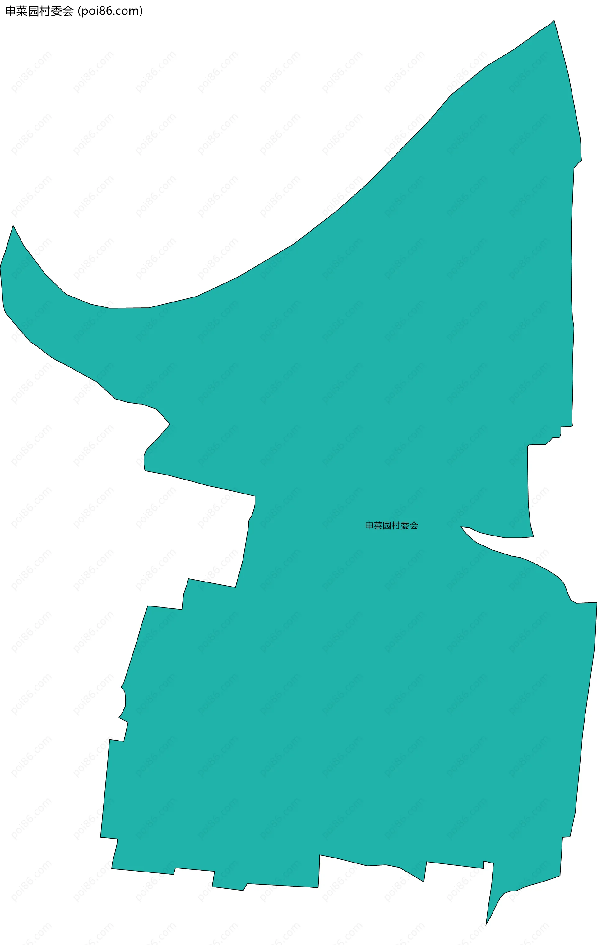 申菜园村委会边界地图