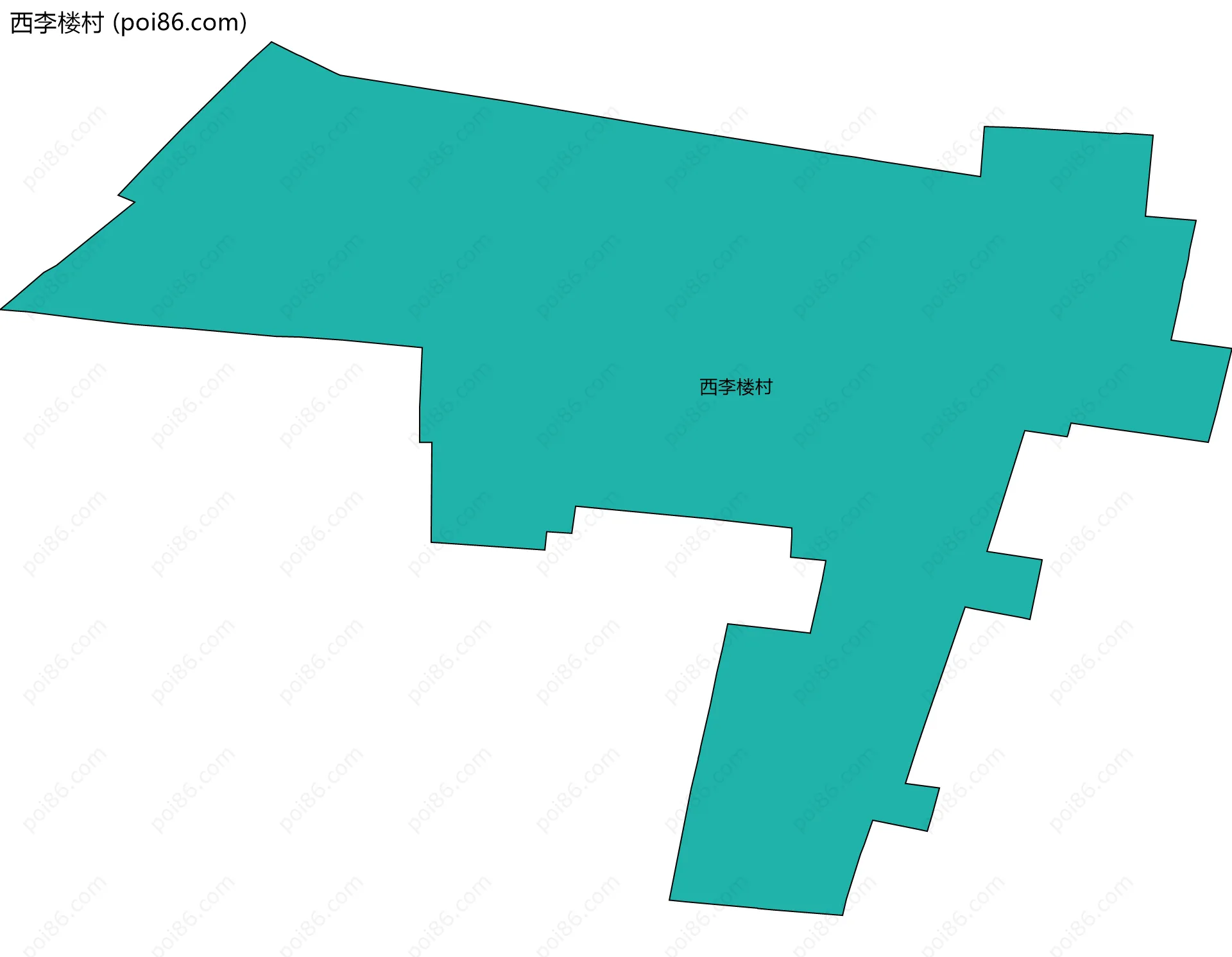 西李楼村边界地图