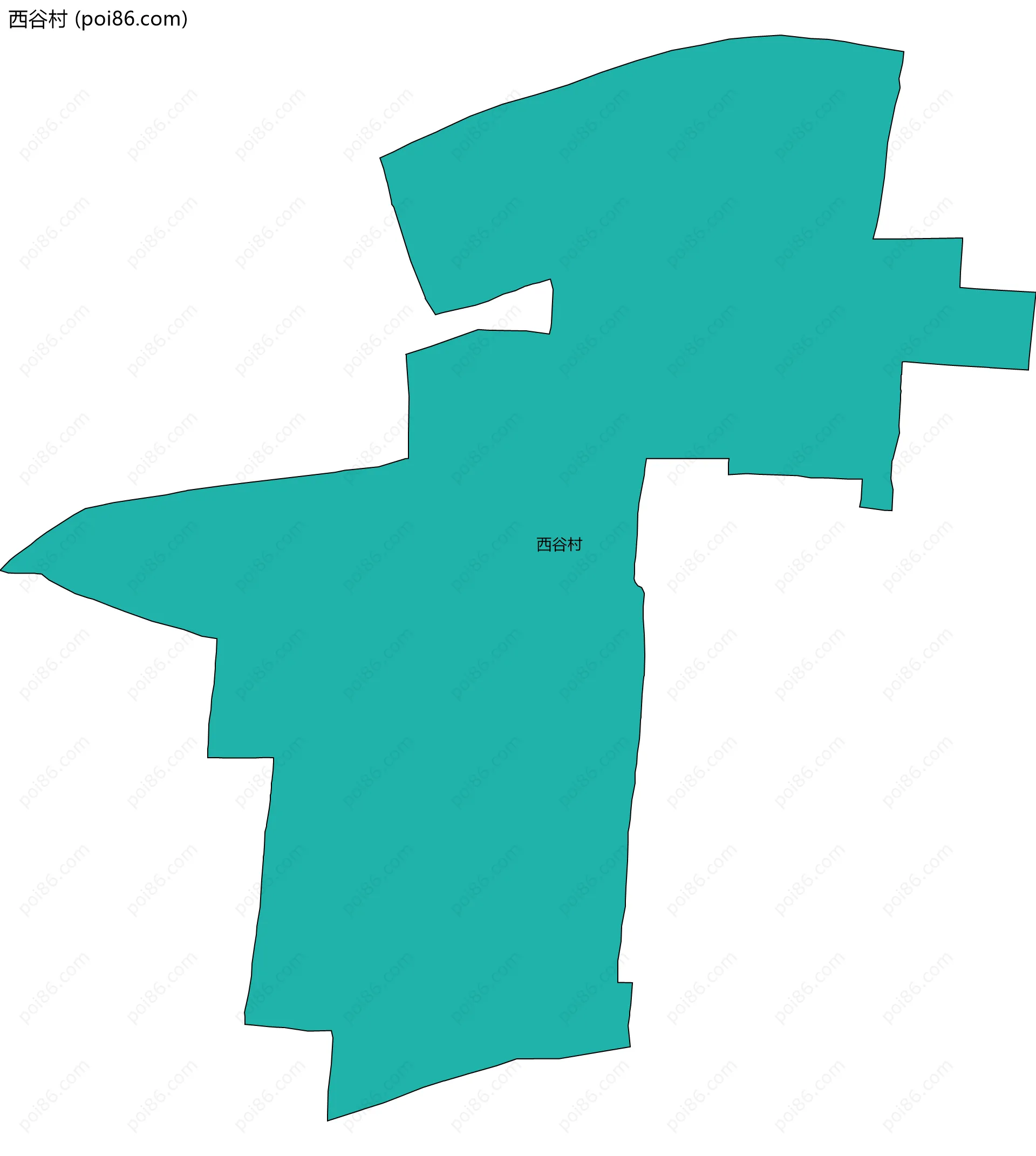 西谷村边界地图