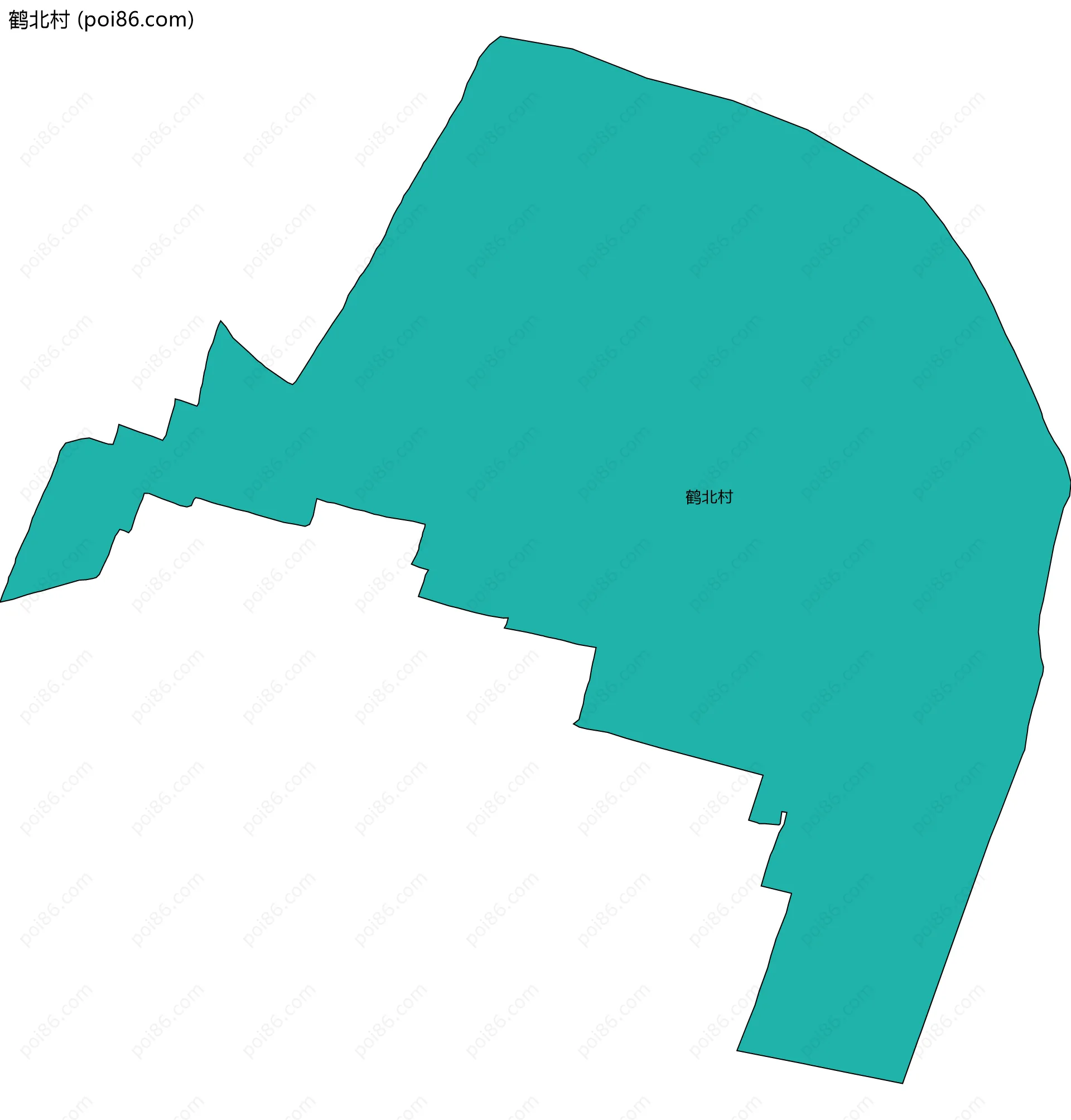鹤北村边界地图
