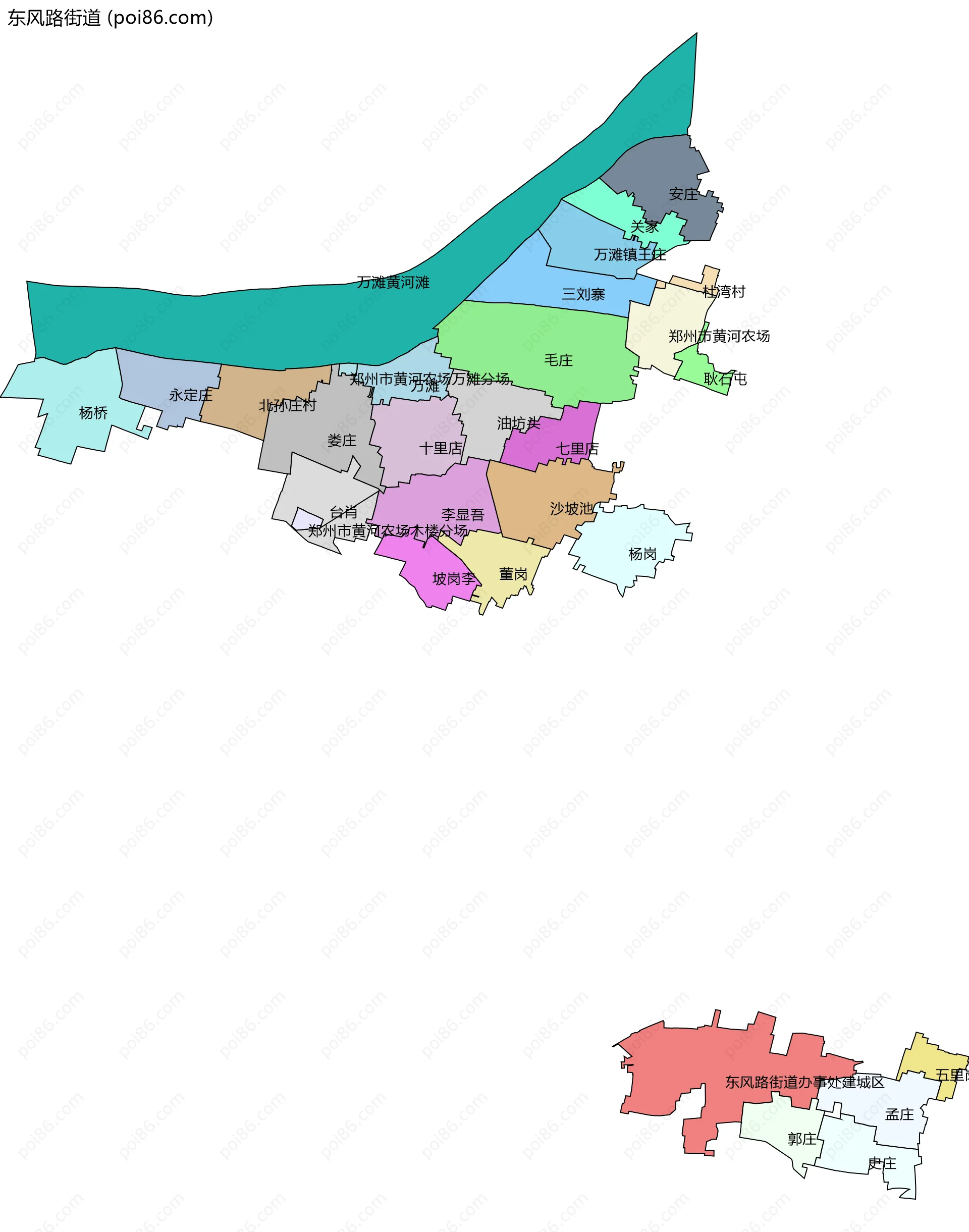 东风路街道边界地图(五级行政区划)