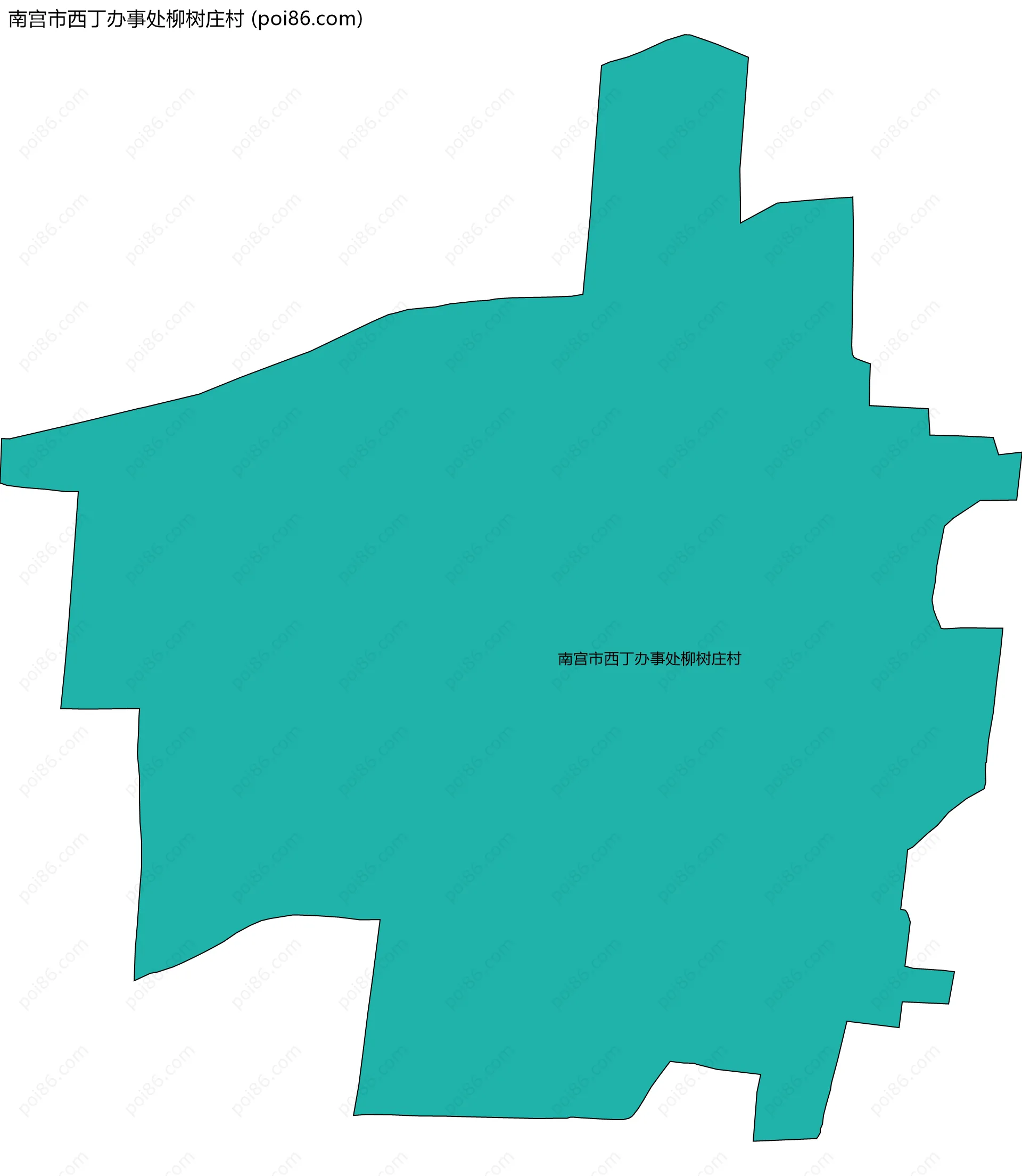 南宫市西丁办事处柳树庄村边界地图
