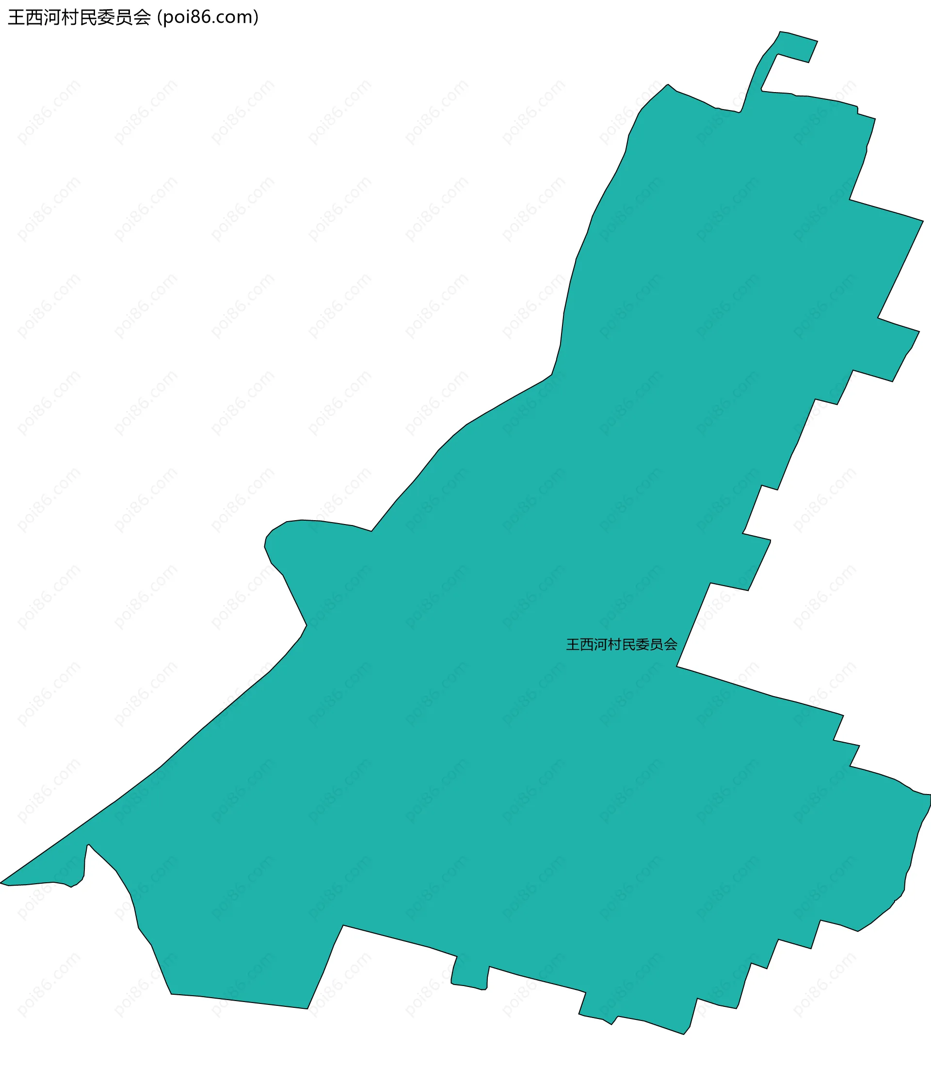 王西河村民委员会边界地图