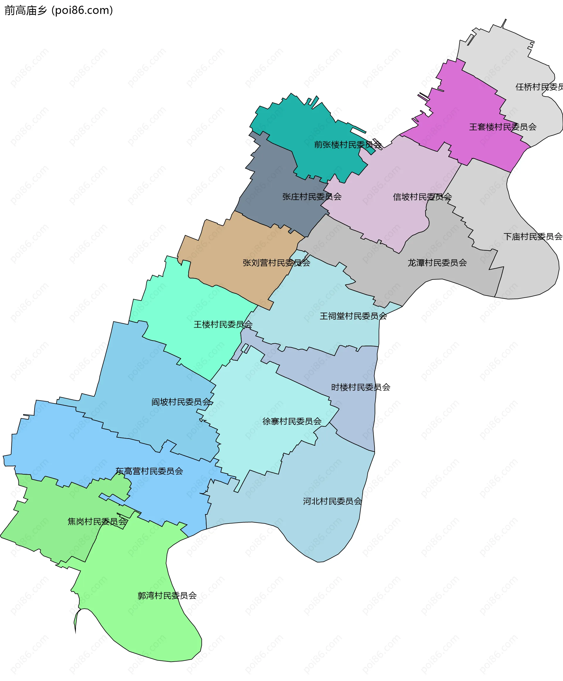 前高庙乡边界地图(五级行政区划)