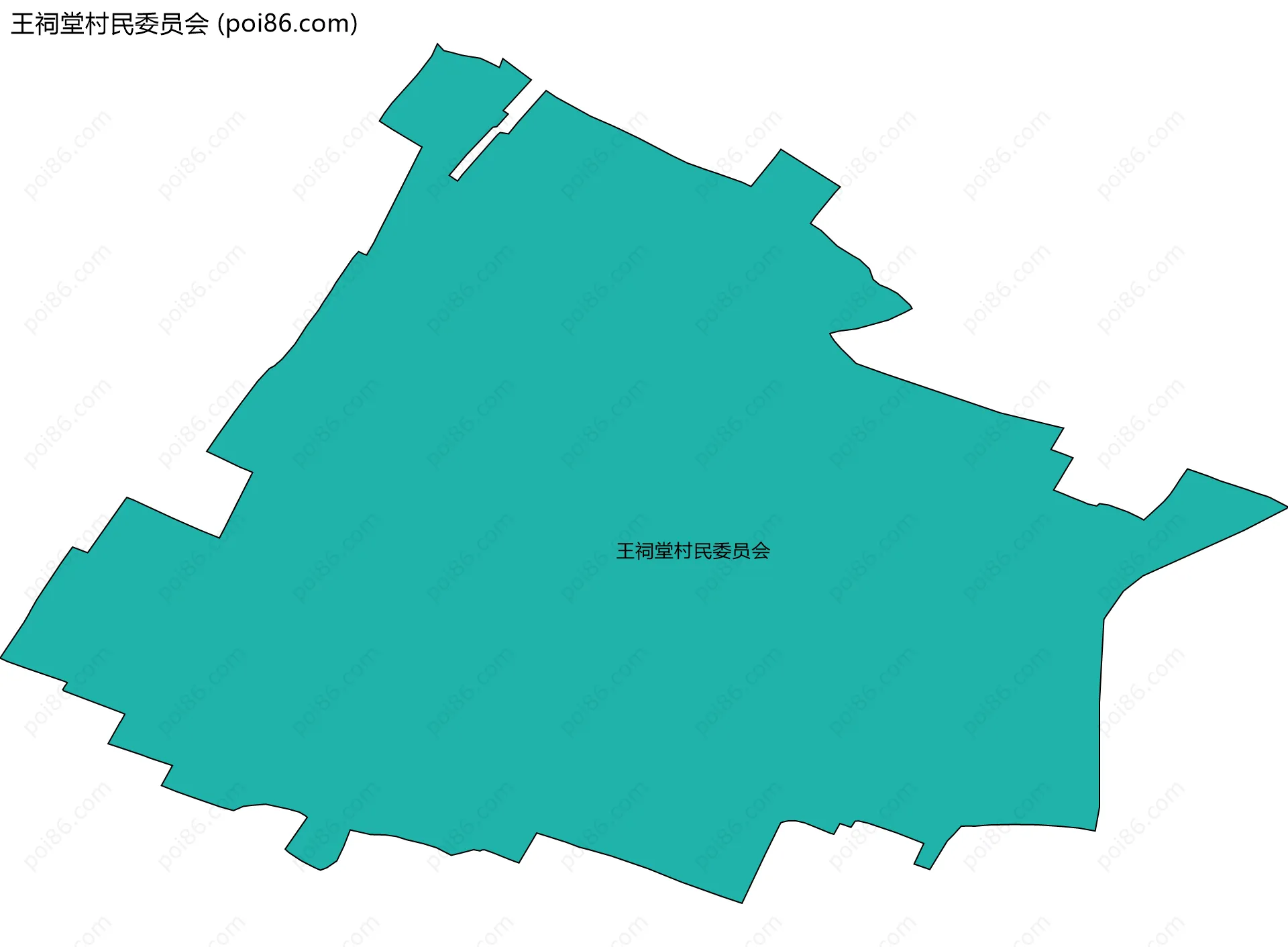 王祠堂村民委员会边界地图