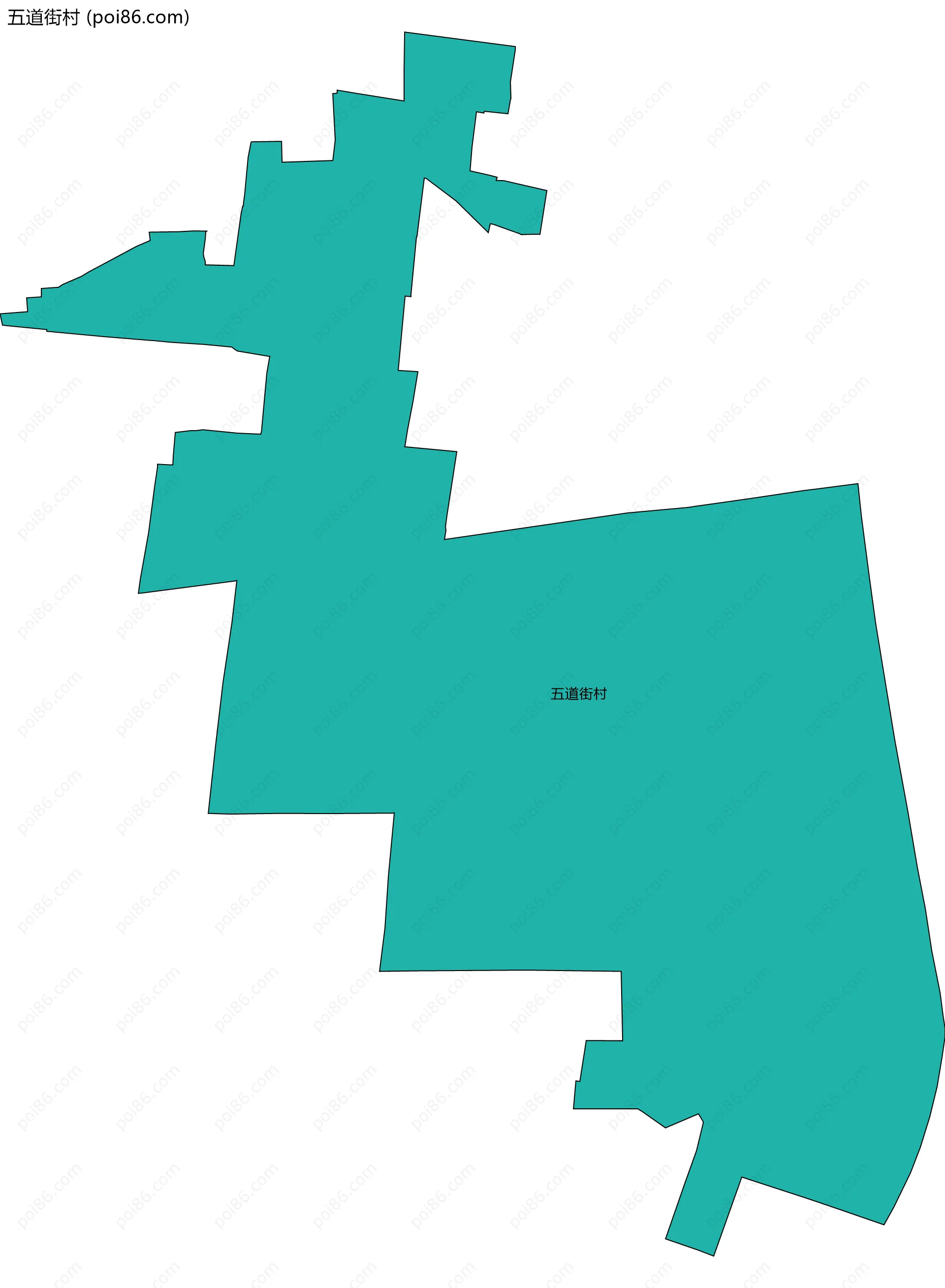 五道街村边界地图