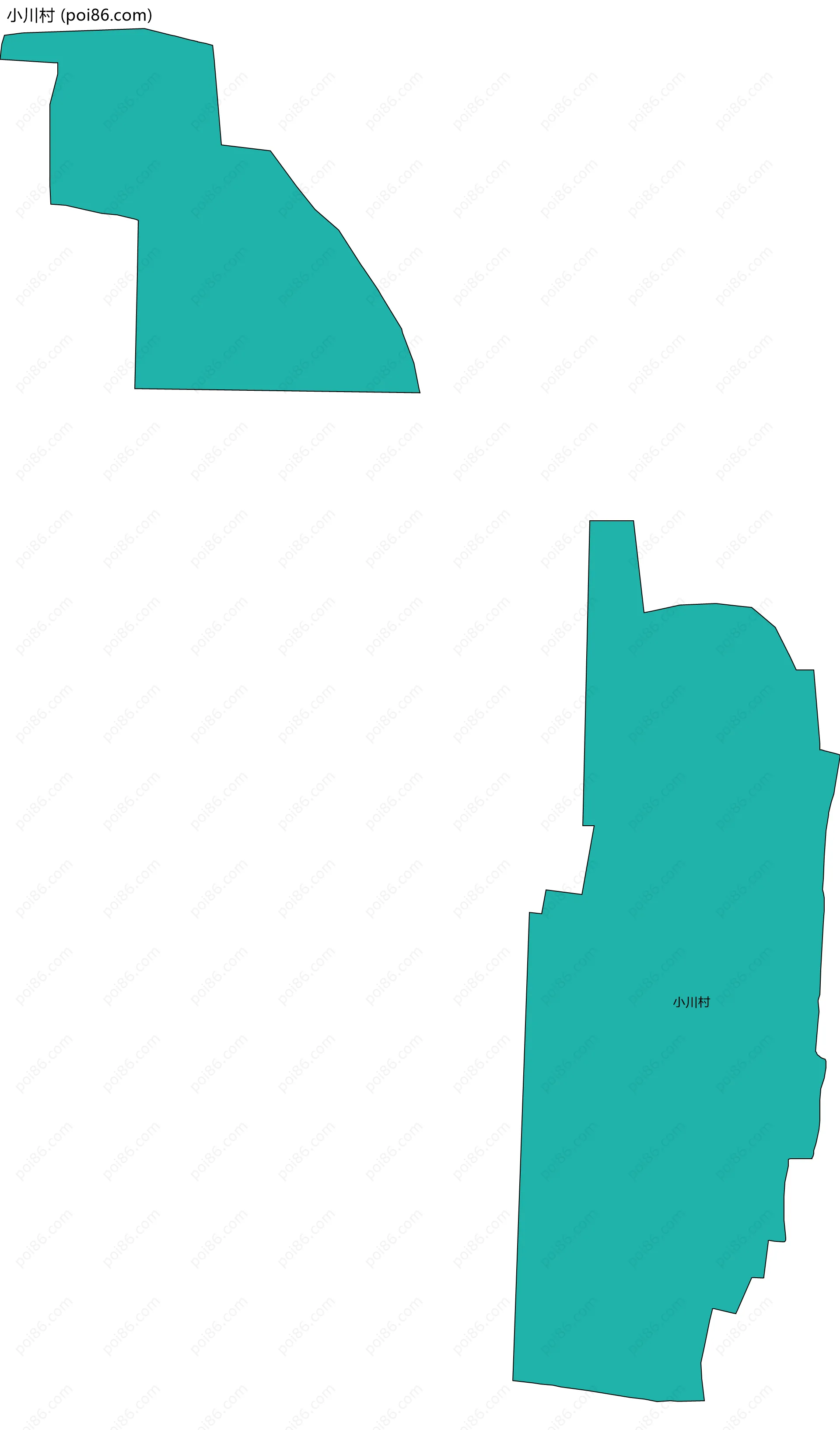 小川村边界地图