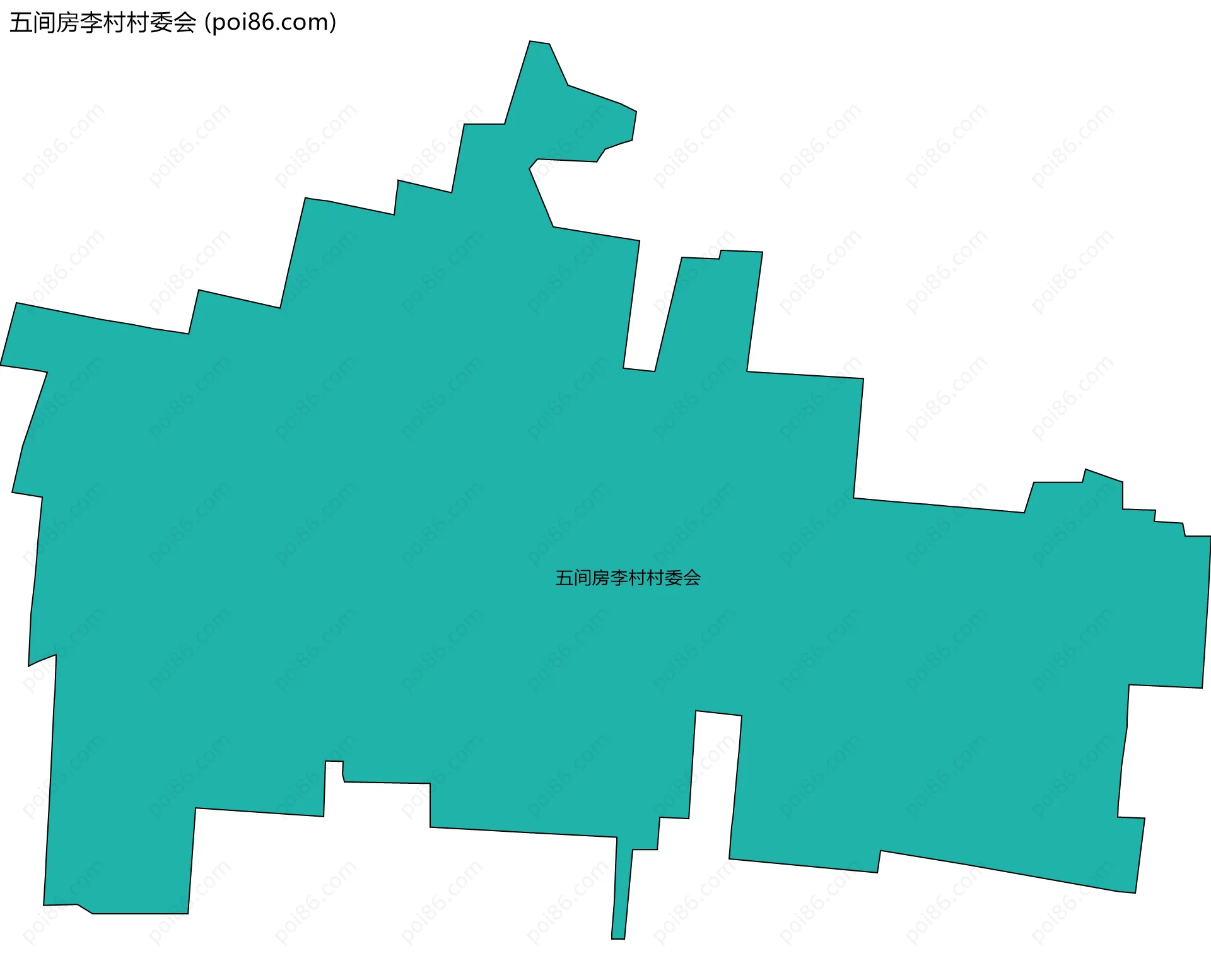 五间房李村村委会边界地图