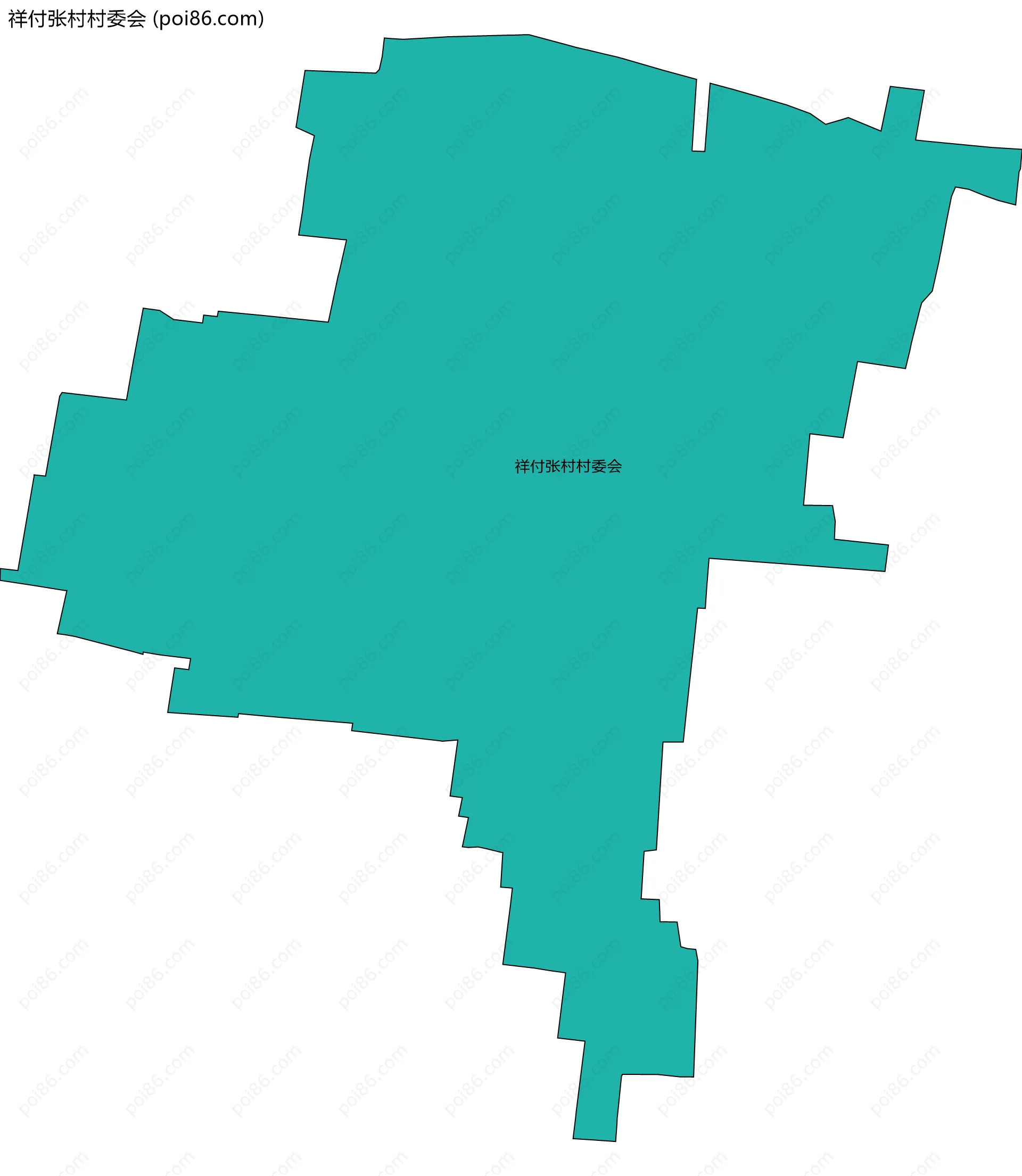 祥付张村村委会边界地图