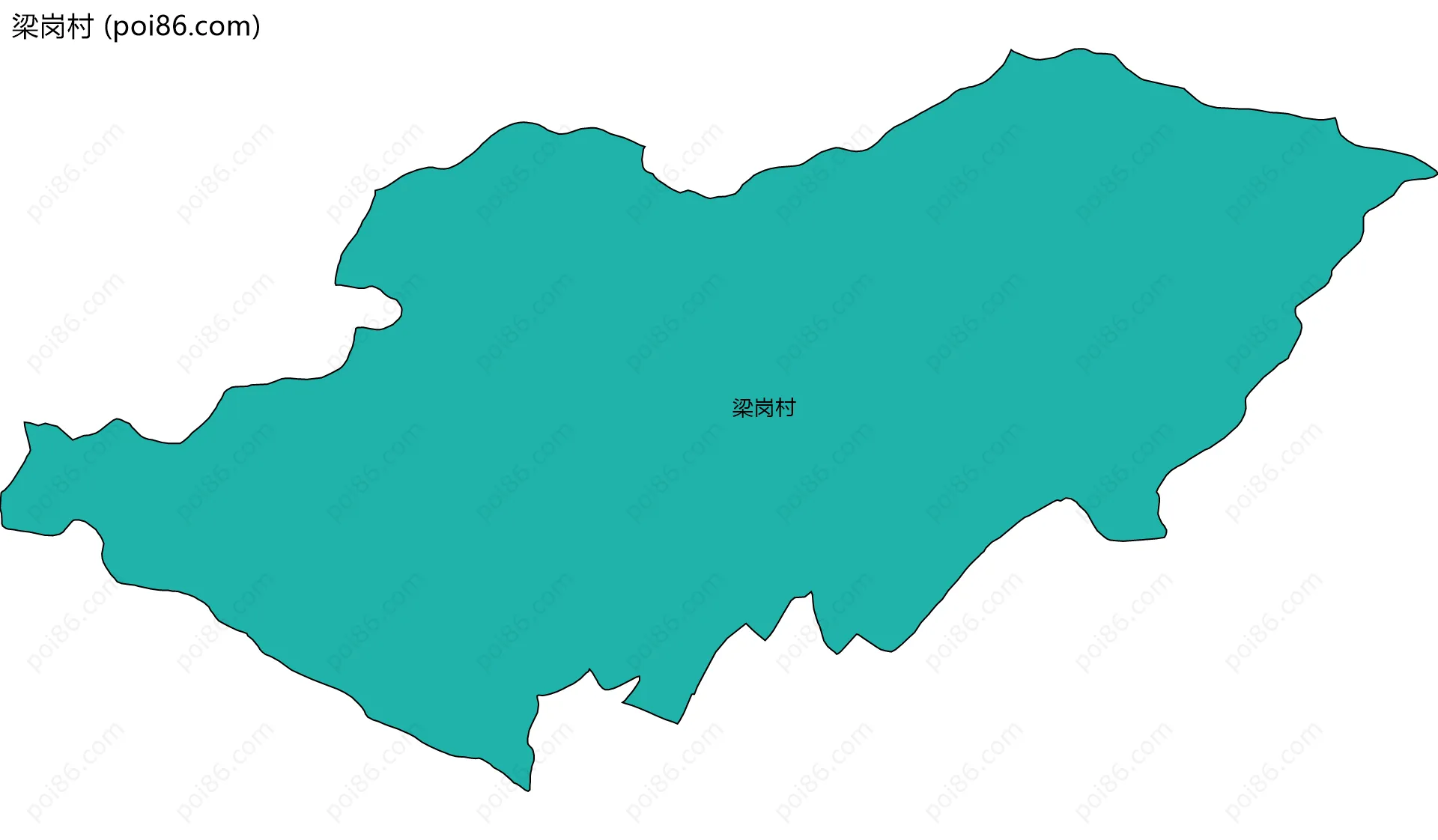 梁岗村边界地图