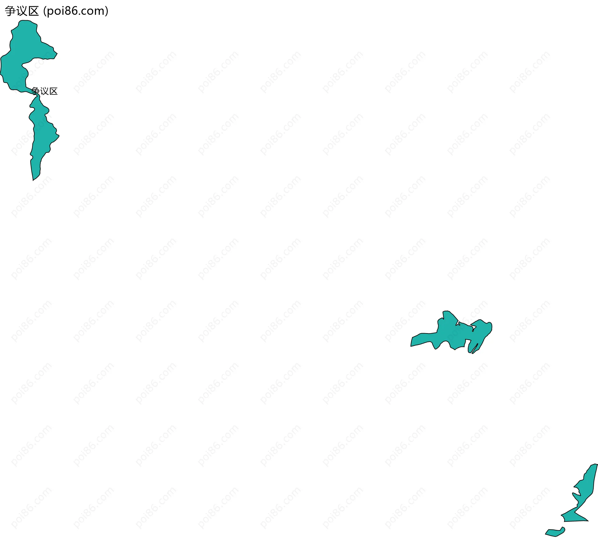 争议区边界地图