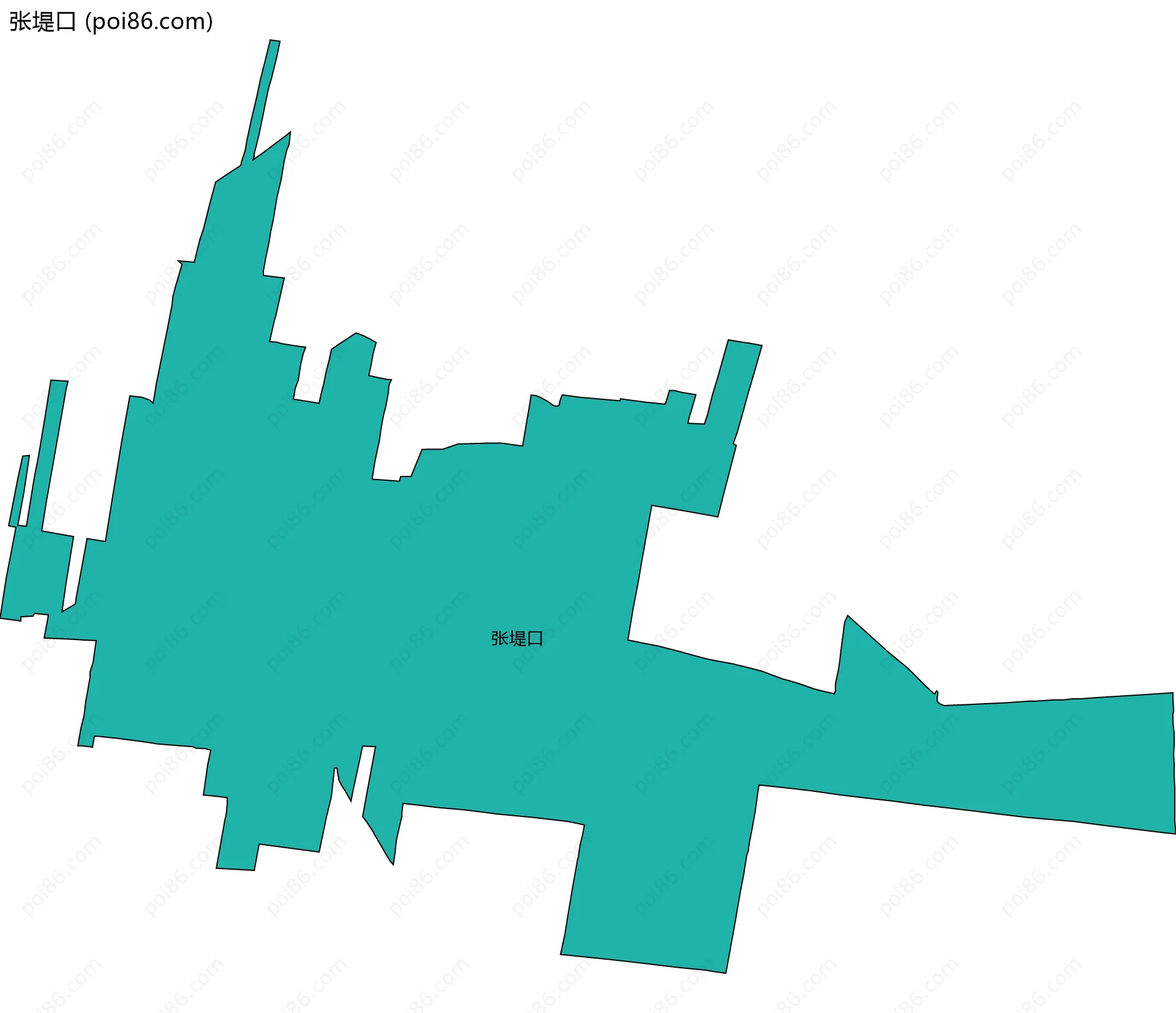 张堤口边界地图