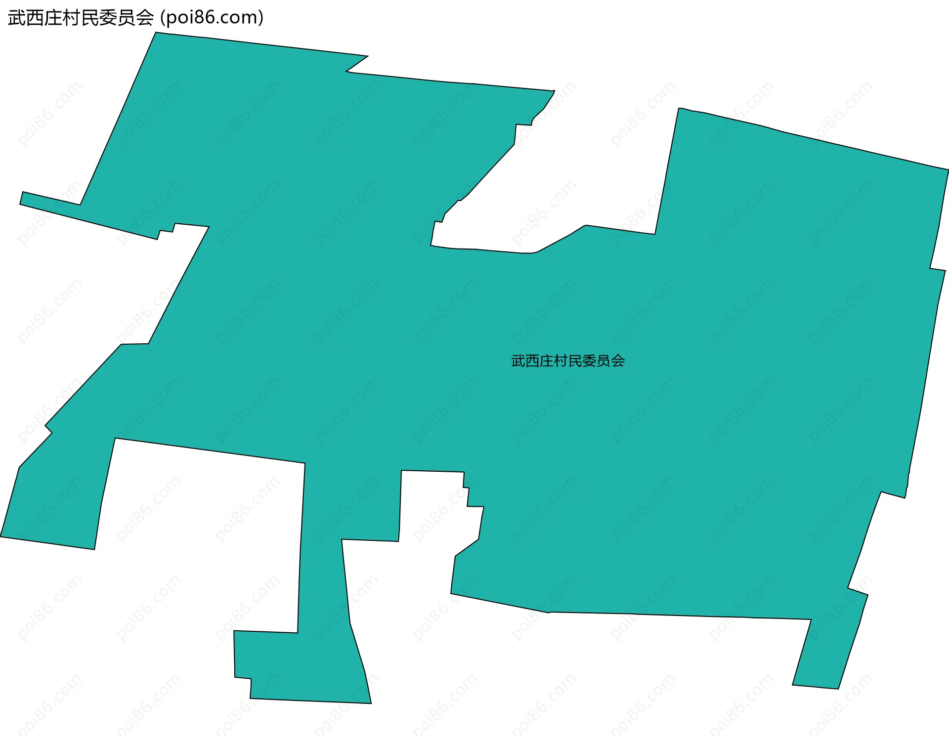 武西庄村民委员会边界地图