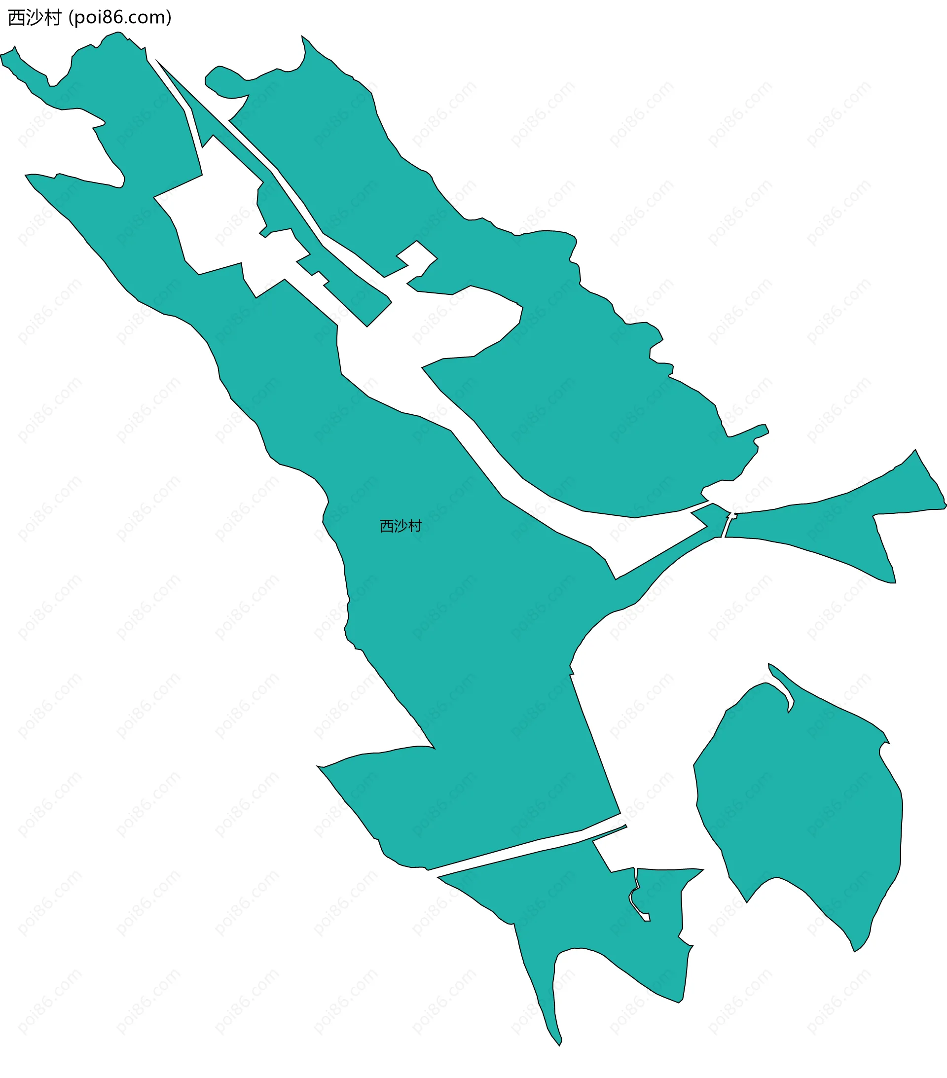 西沙村边界地图