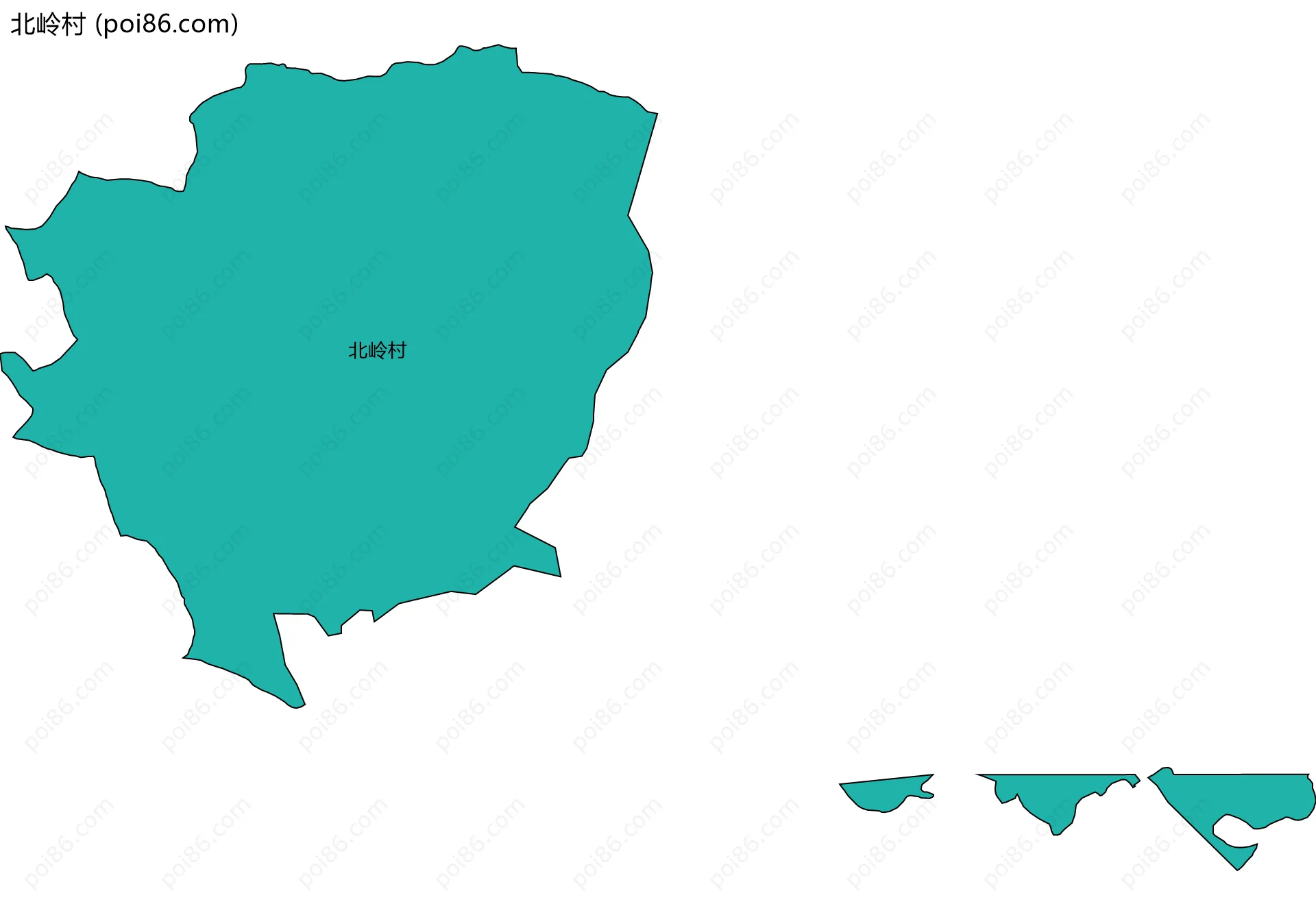 北岭村边界地图