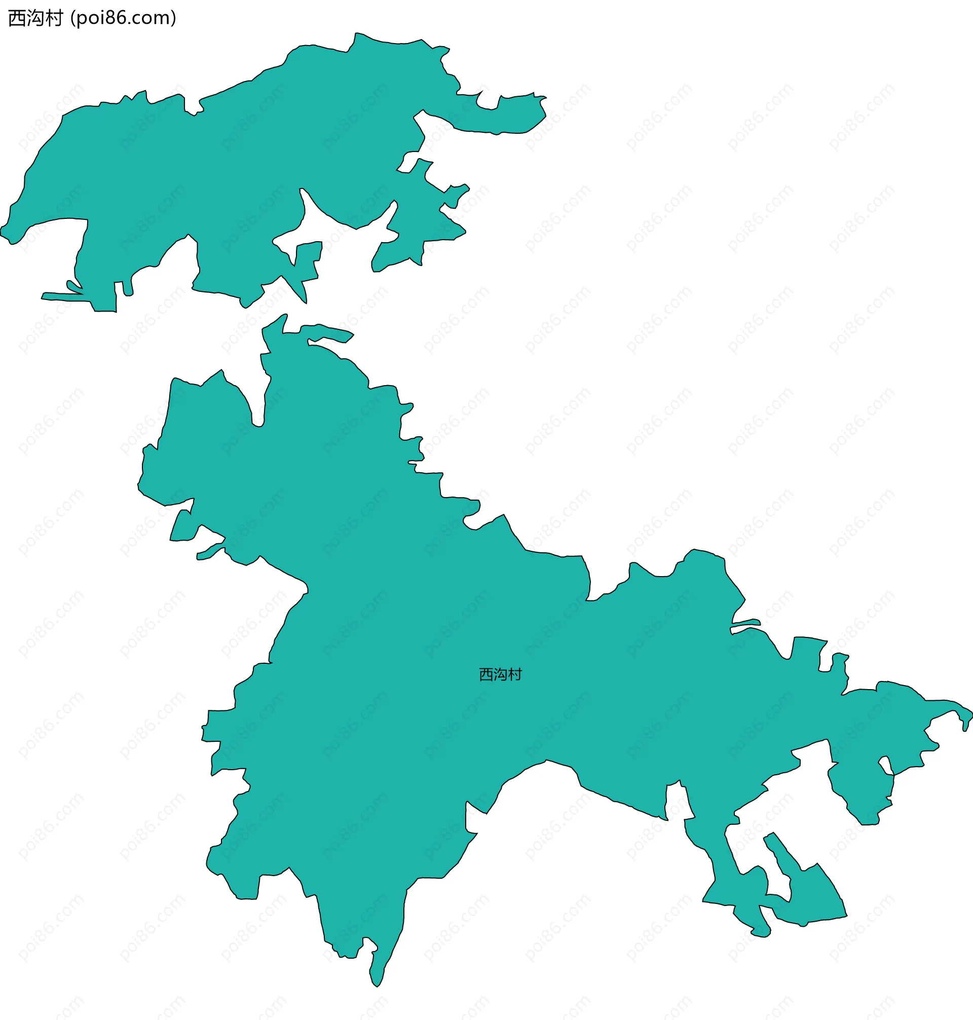 西沟村边界地图