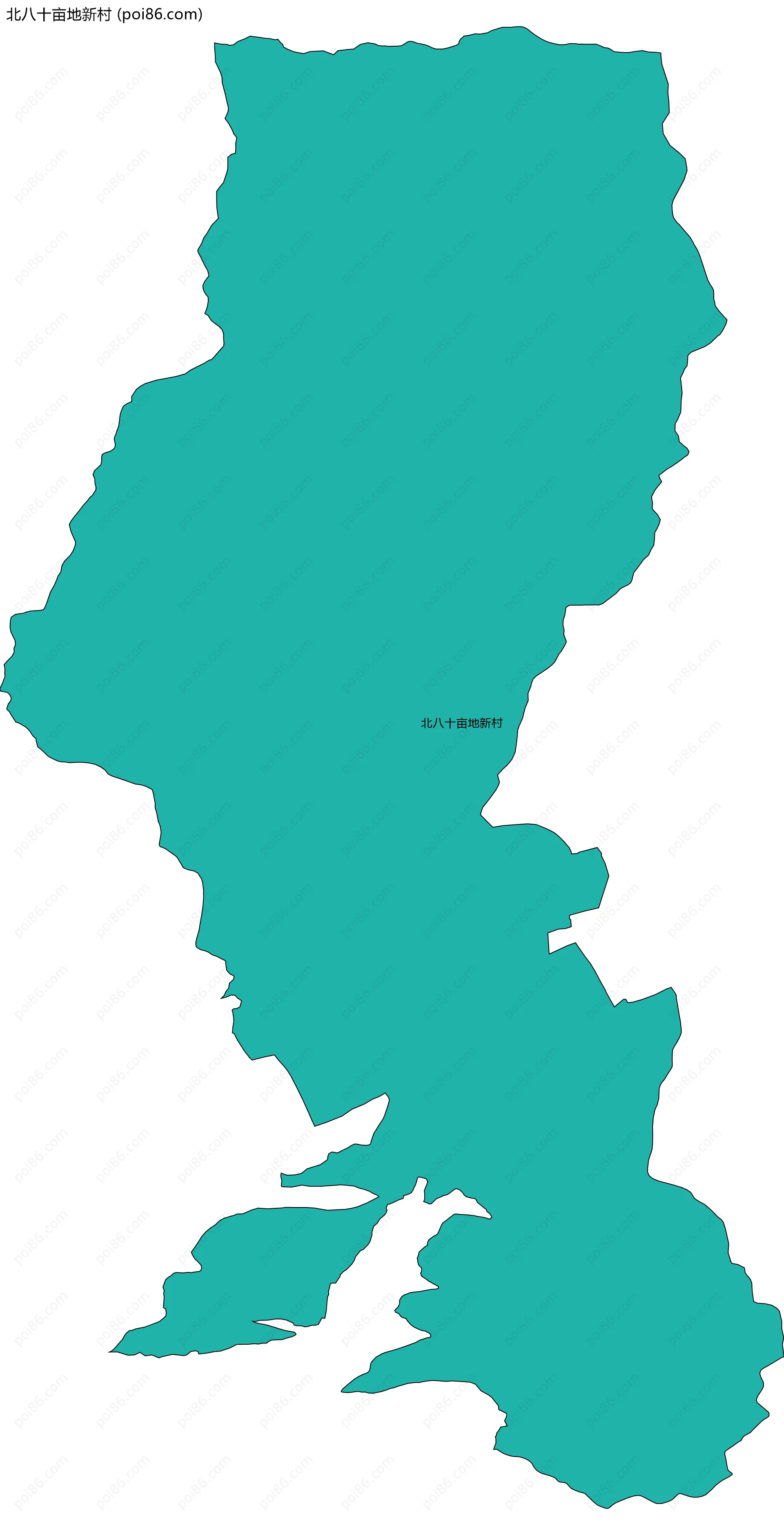 北八十亩地新村边界地图