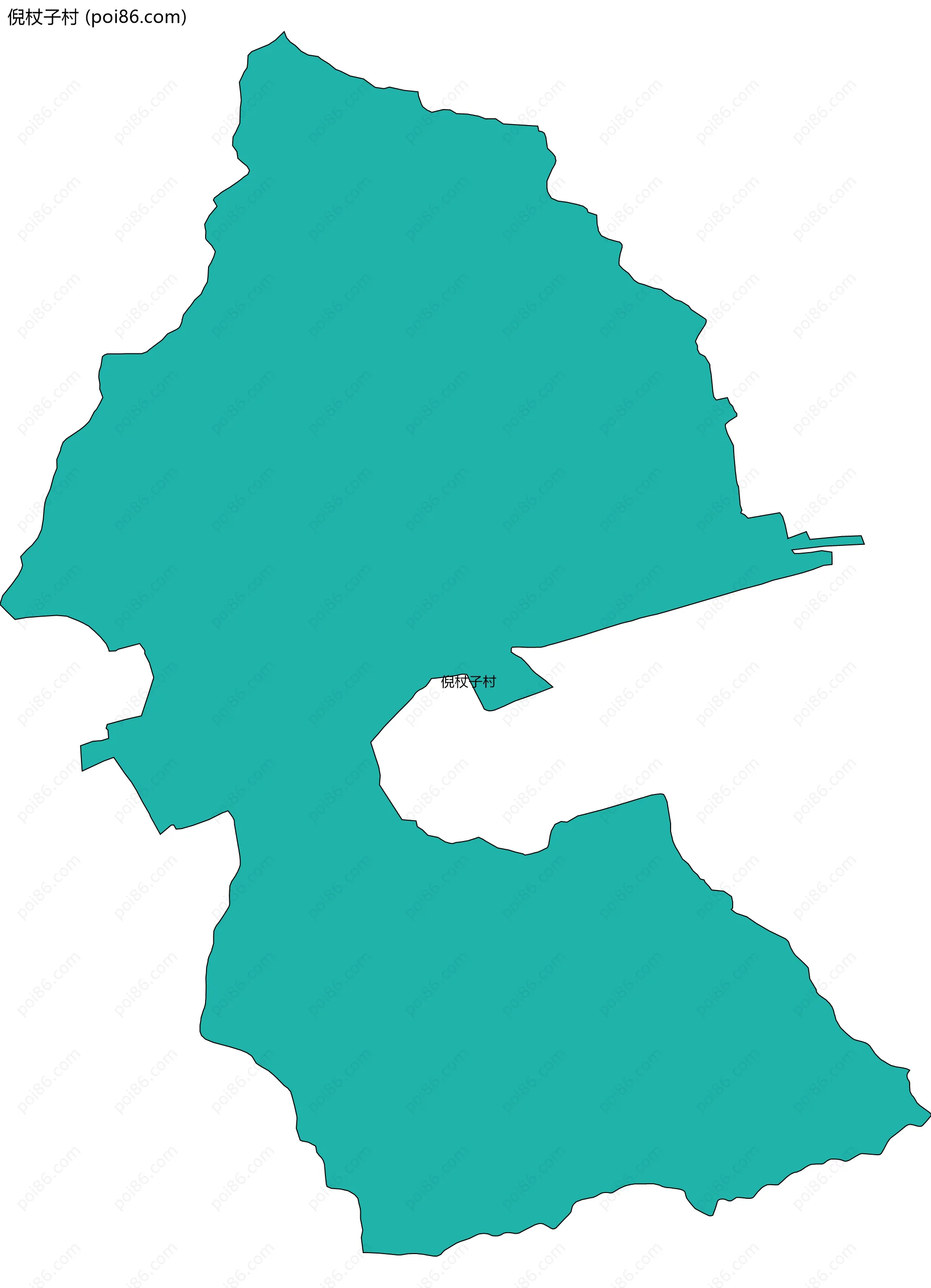 倪杖子村边界地图