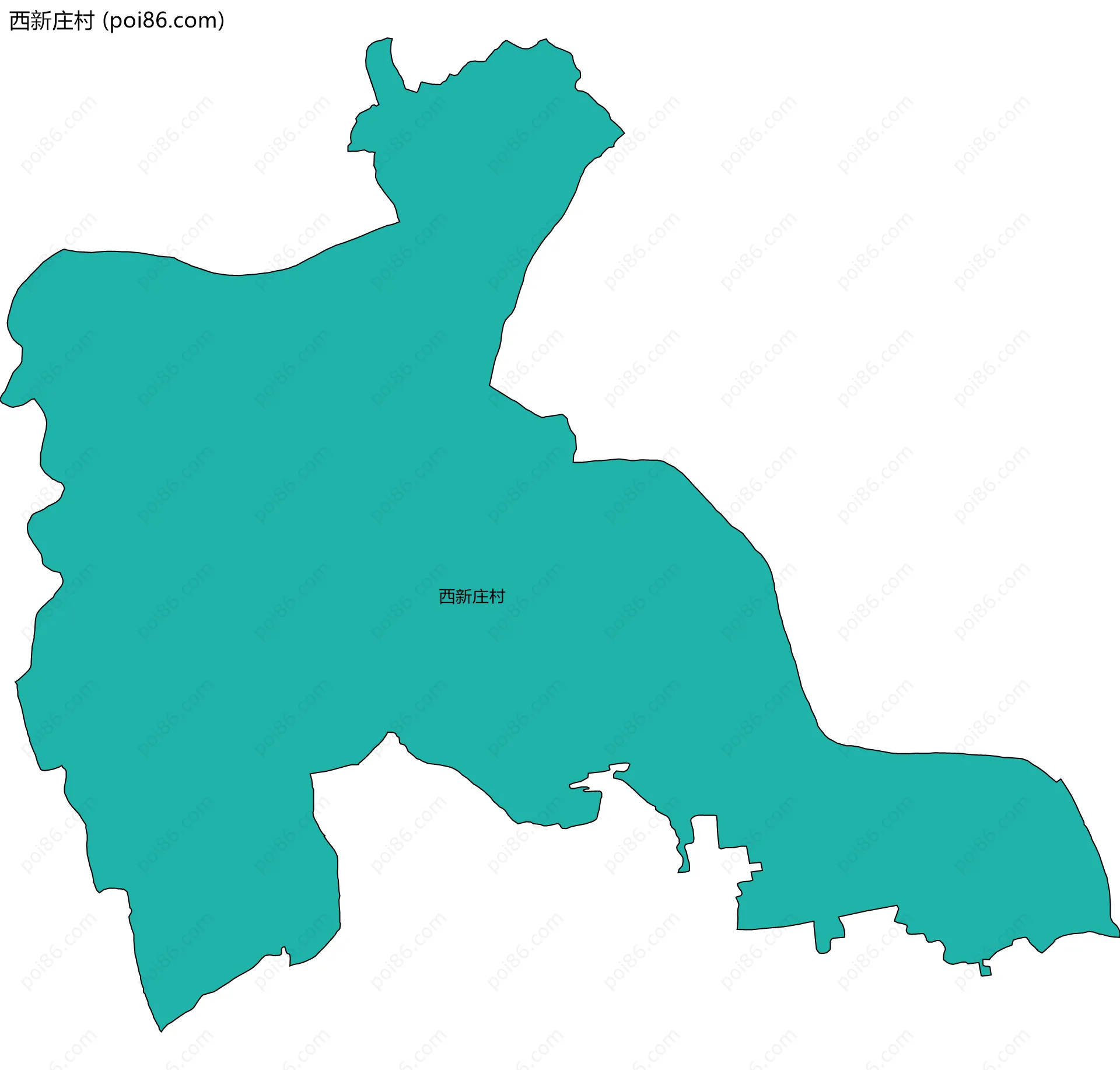 西新庄村边界地图