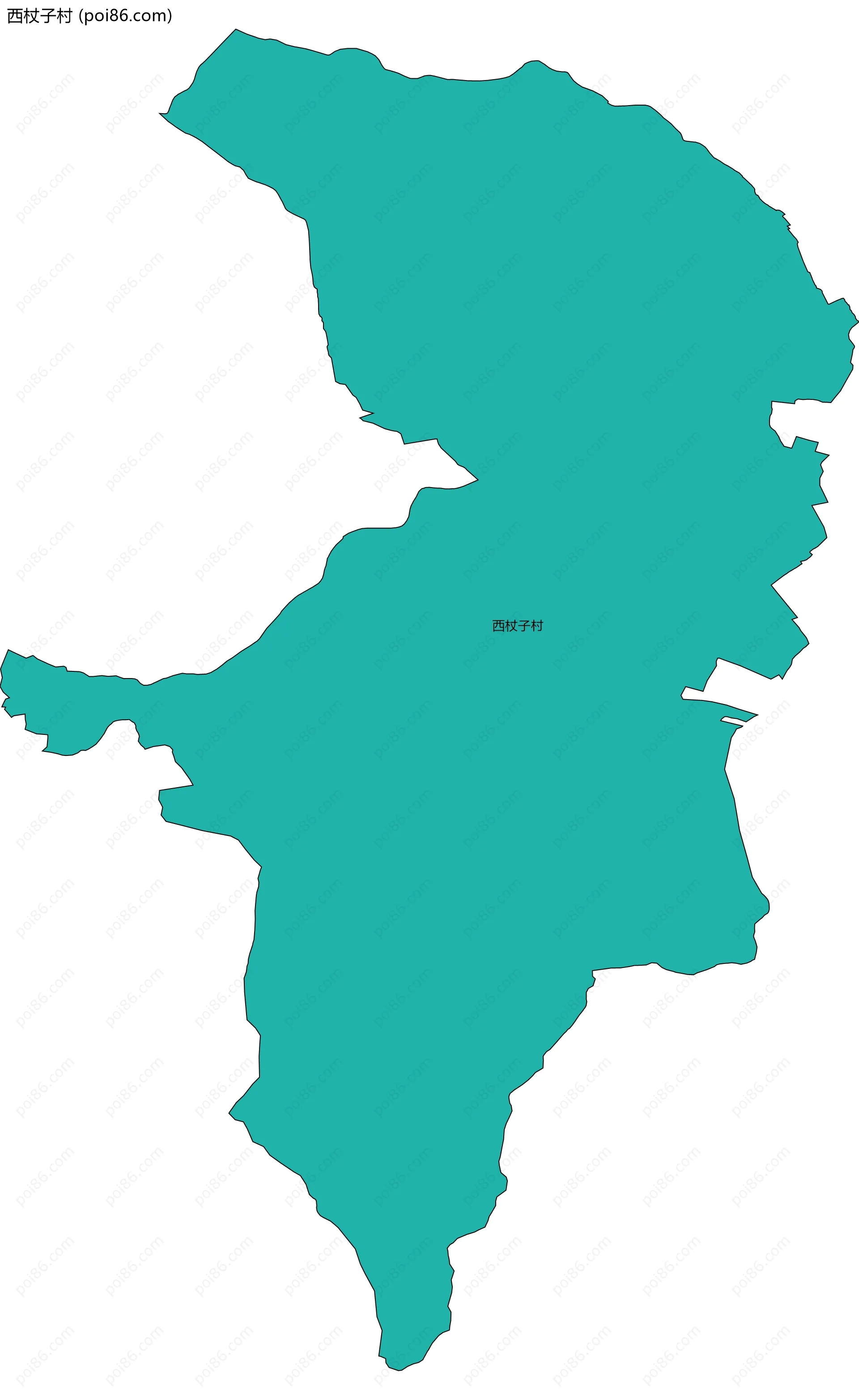 西杖子村边界地图