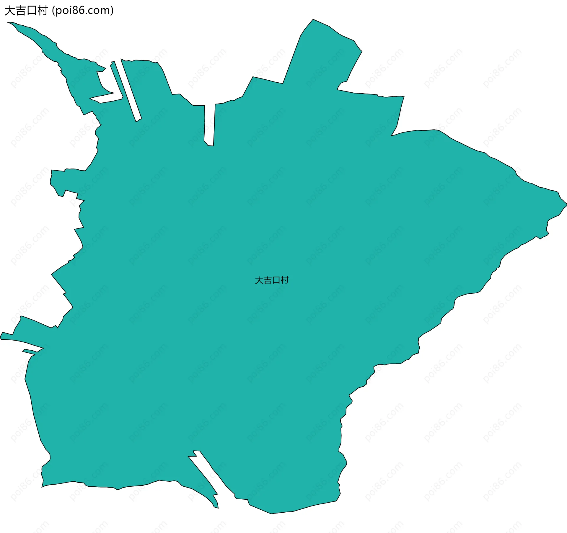 大吉口村边界地图