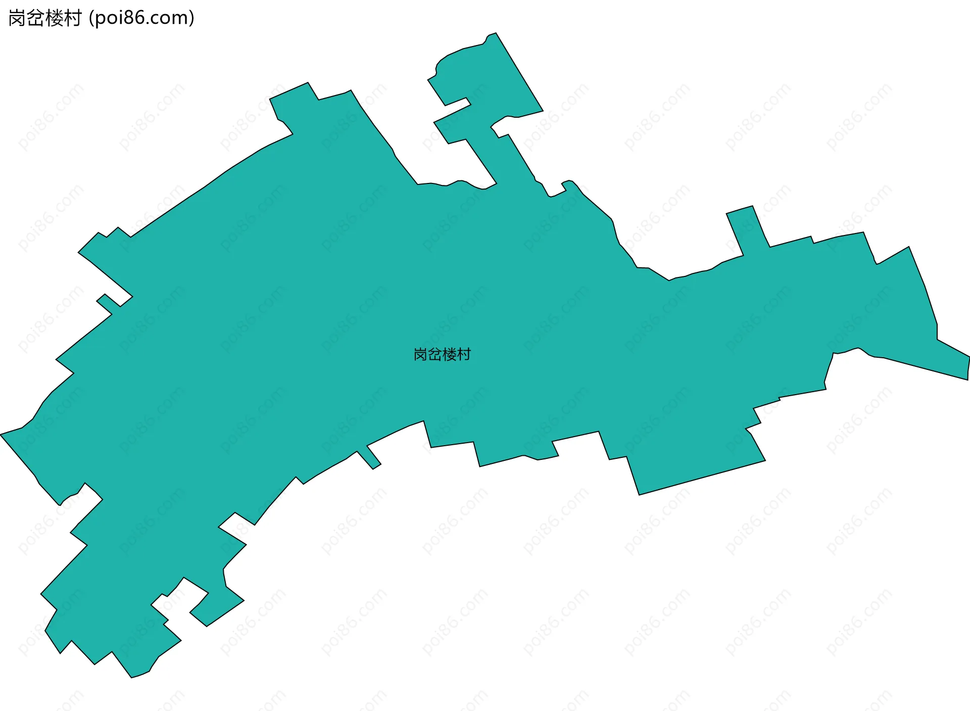 岗岔楼村边界地图