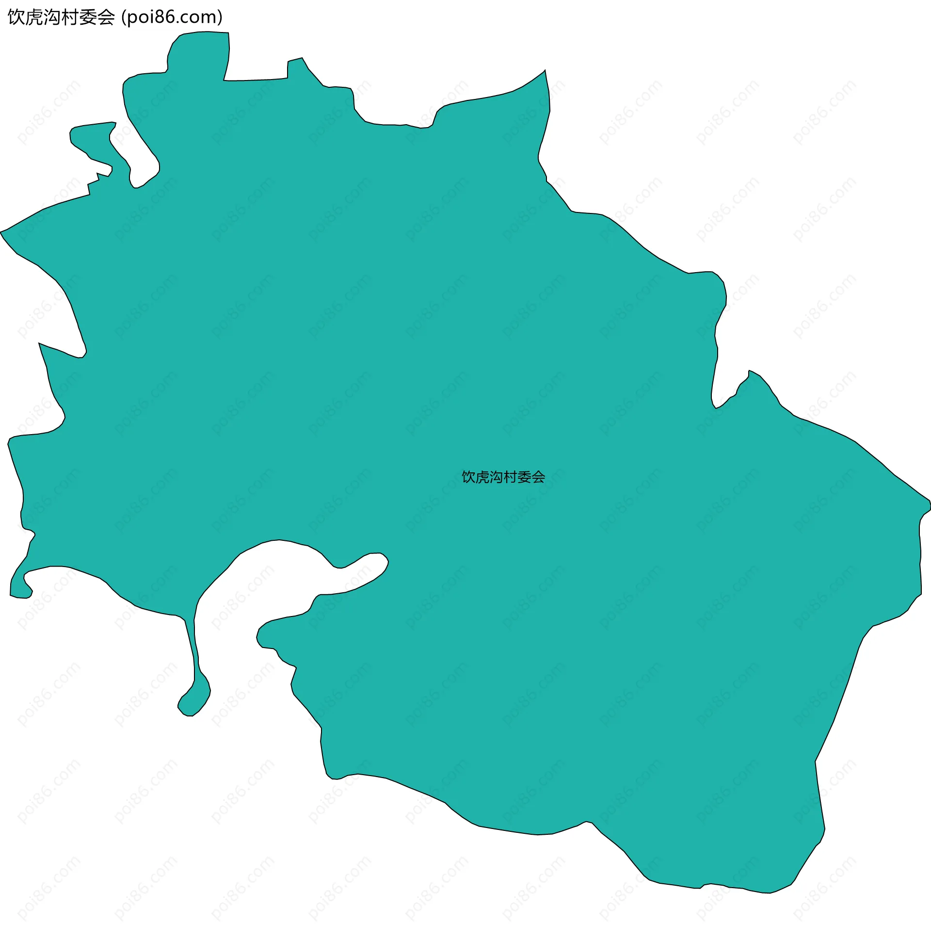 饮虎沟村委会边界地图