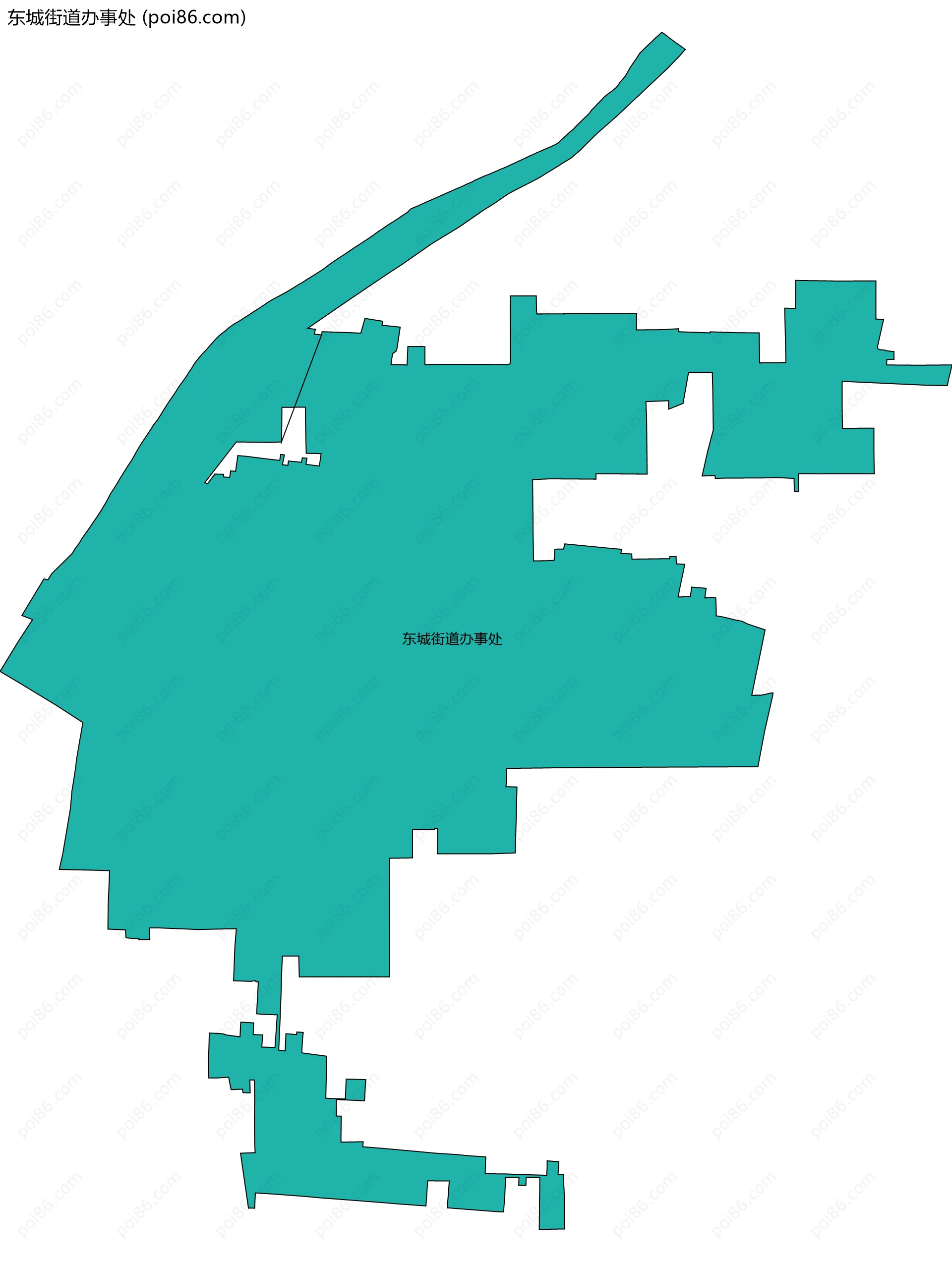 东城街道办事处边界地图