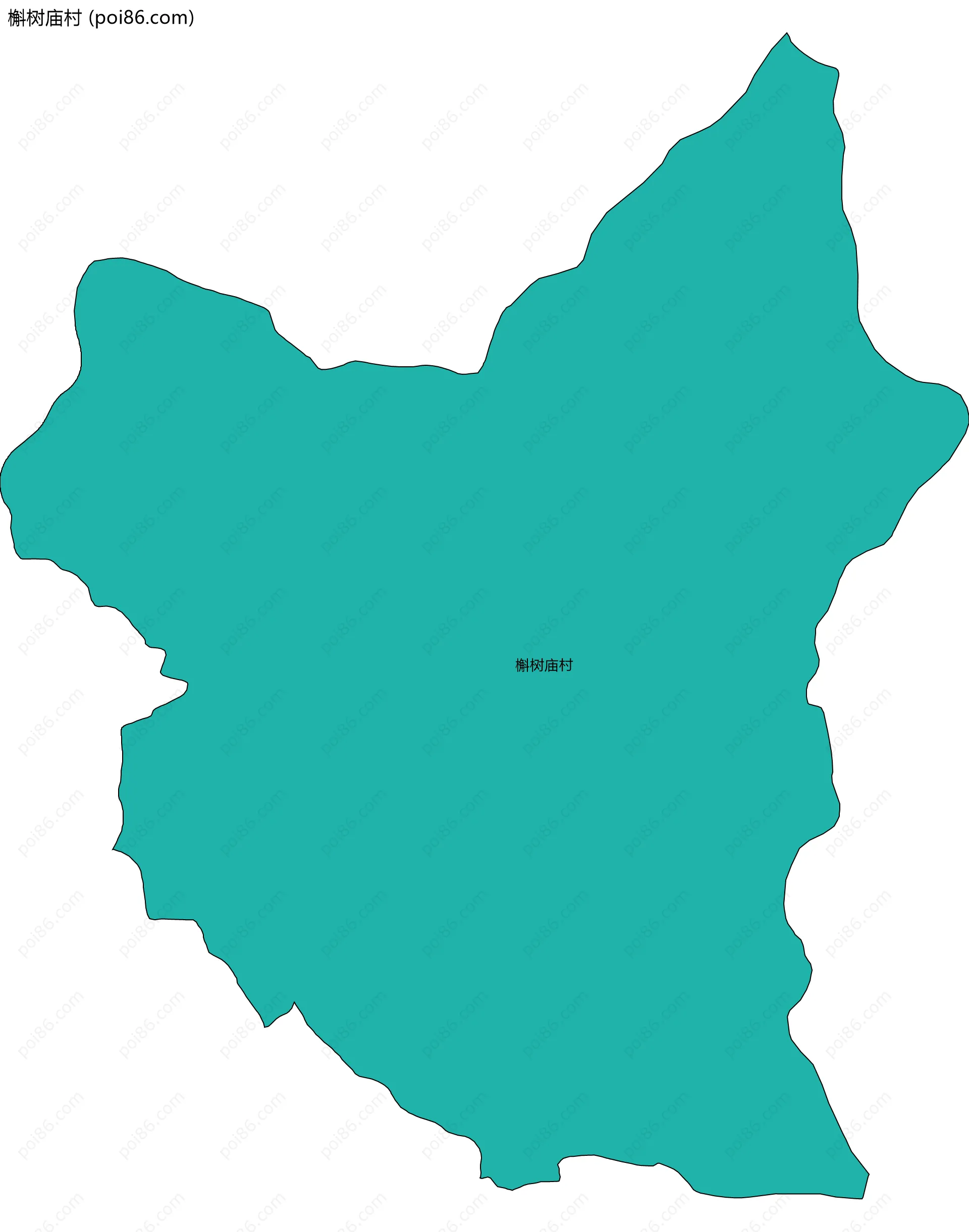 槲树庙村边界地图