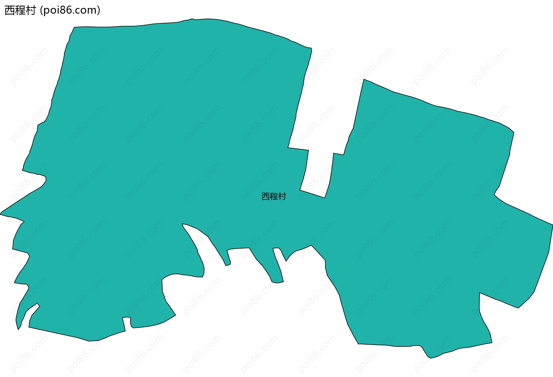 西程村边界地图