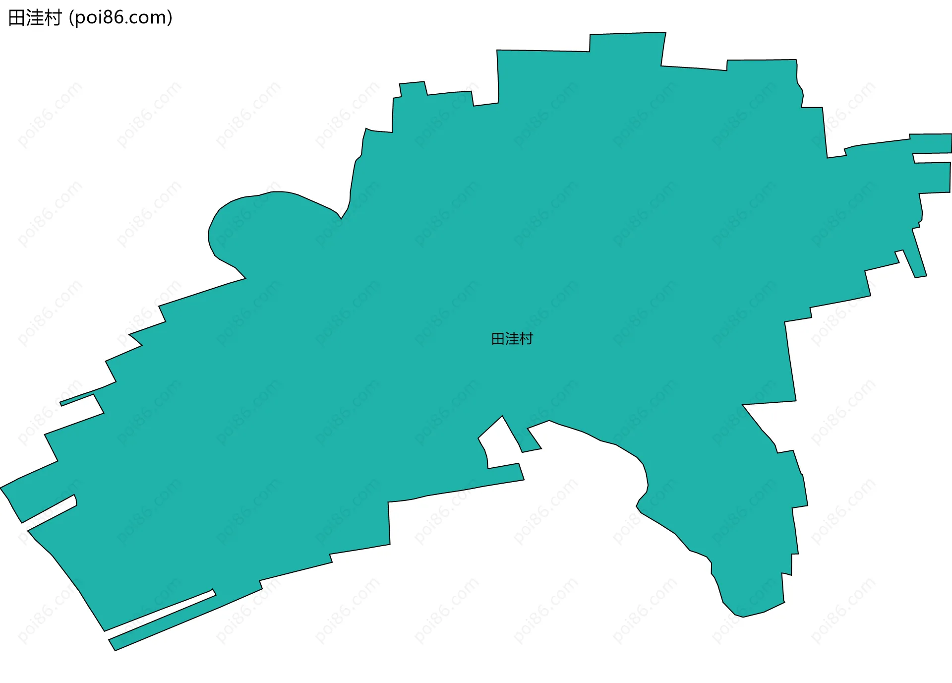 田洼村边界地图