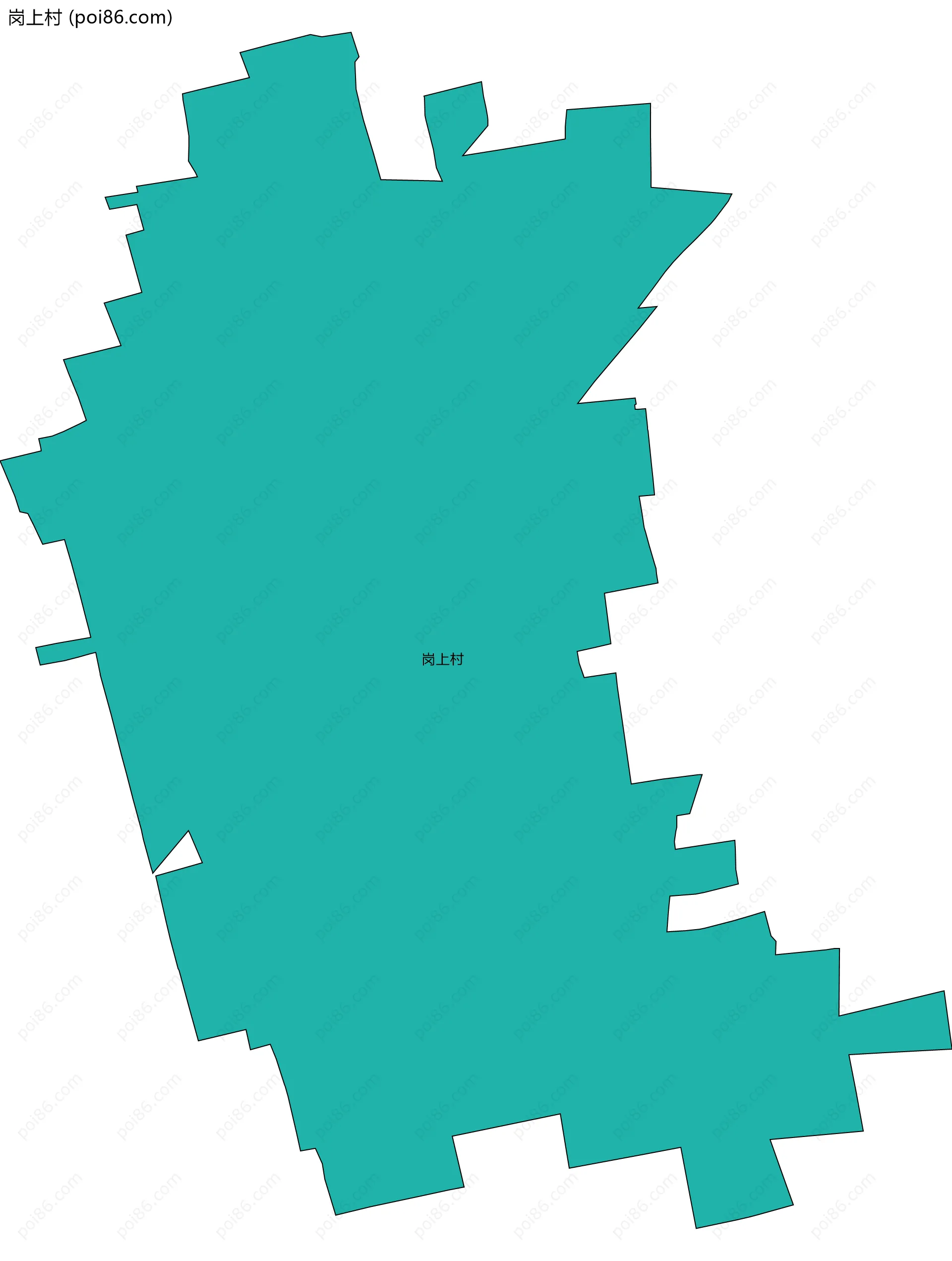 岗上村边界地图