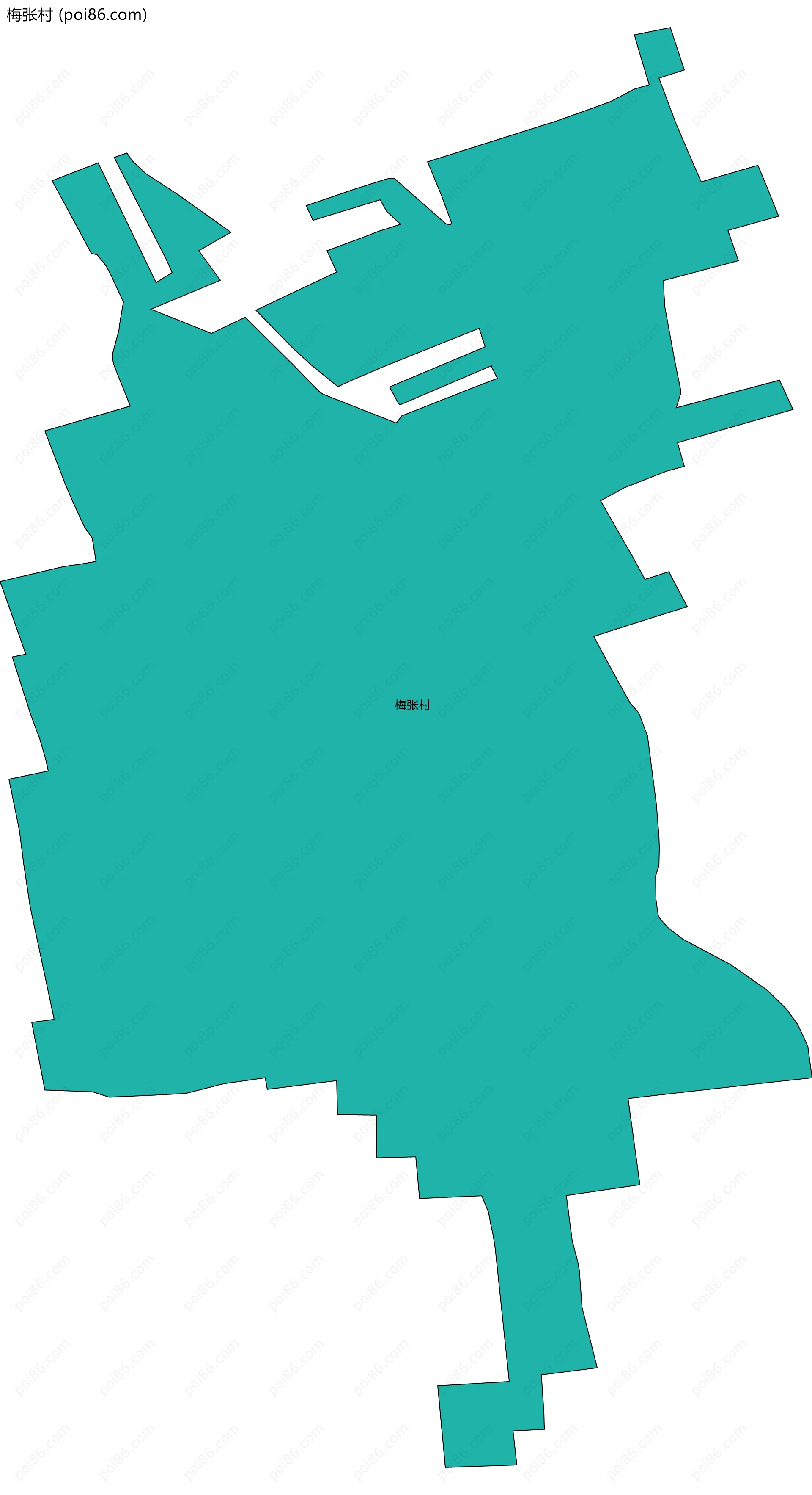 梅张村边界地图