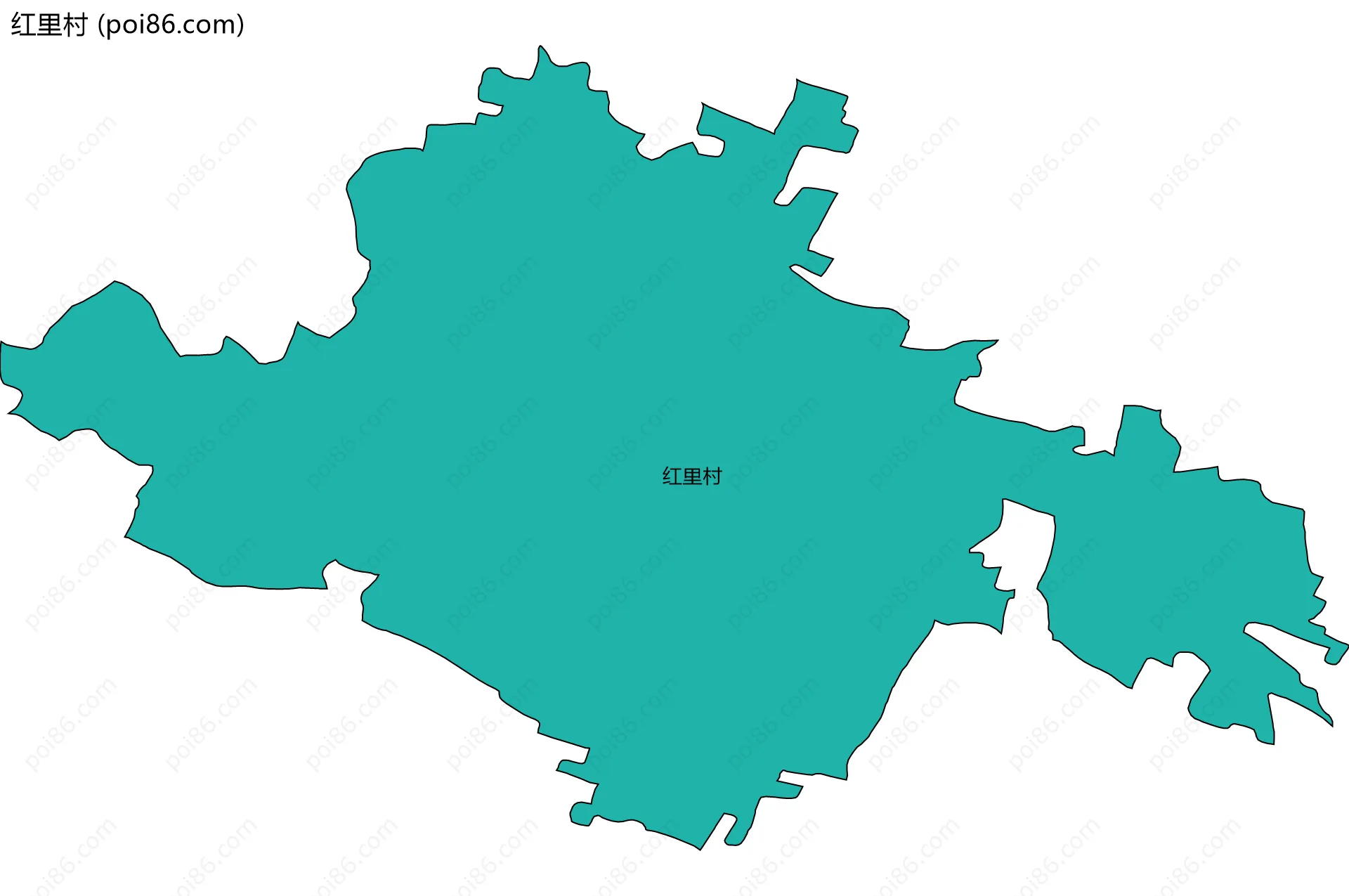 红里村边界地图