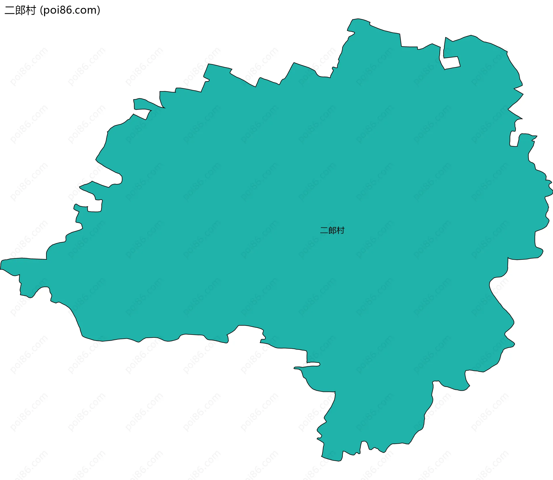 二郎村边界地图