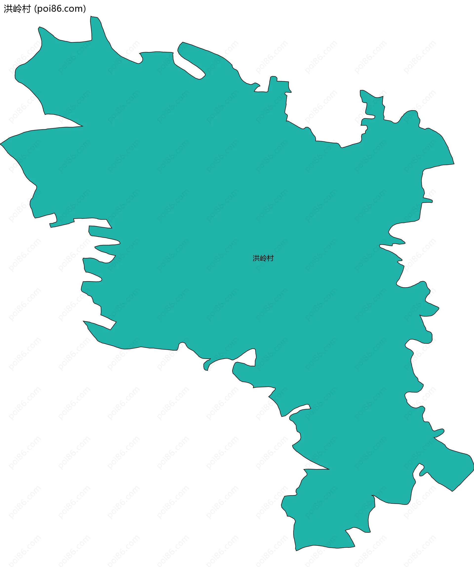 洪岭村边界地图