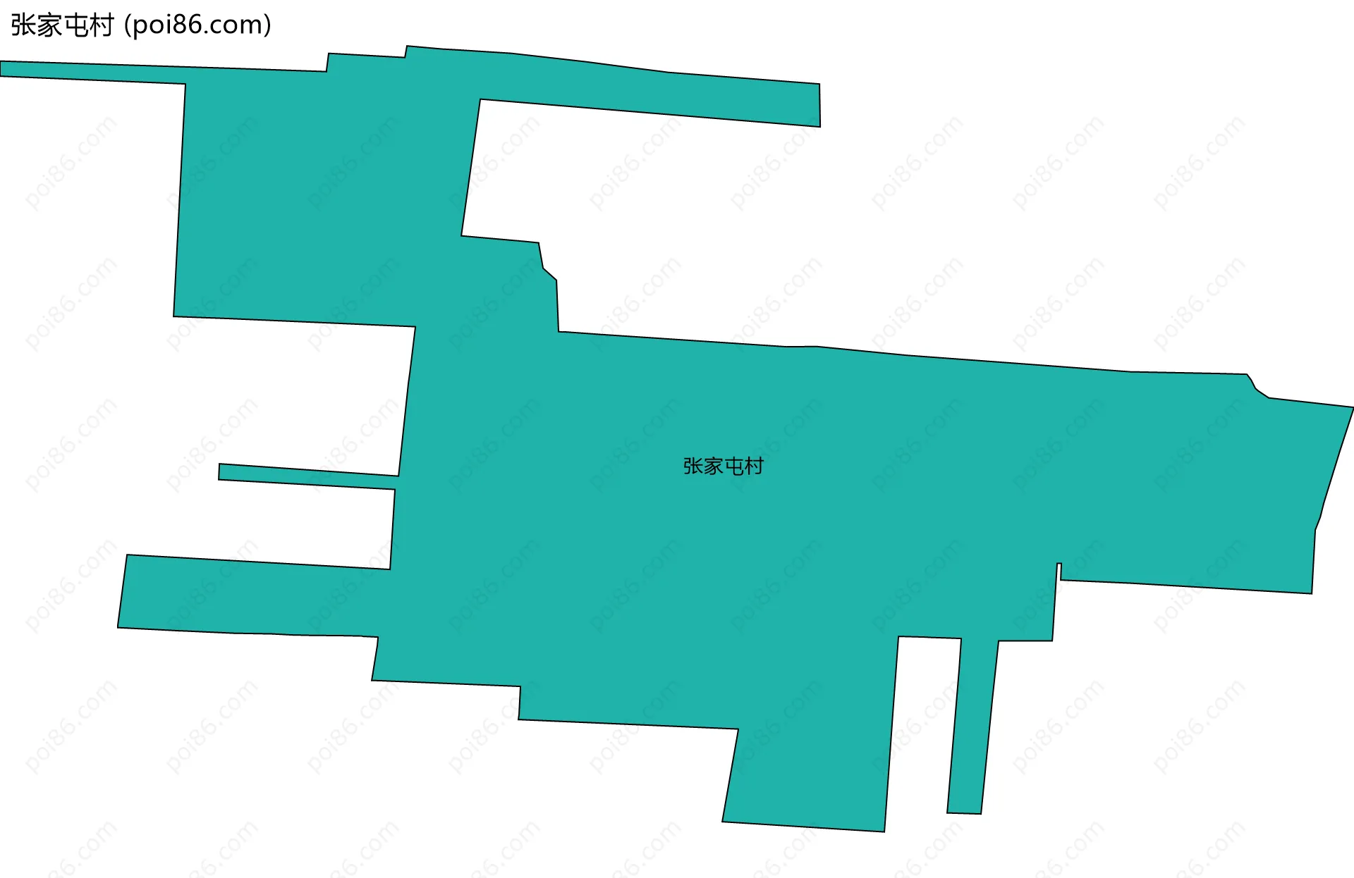 张家屯村边界地图